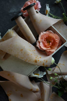 Eco print custom ribbon for bridal bouquets
