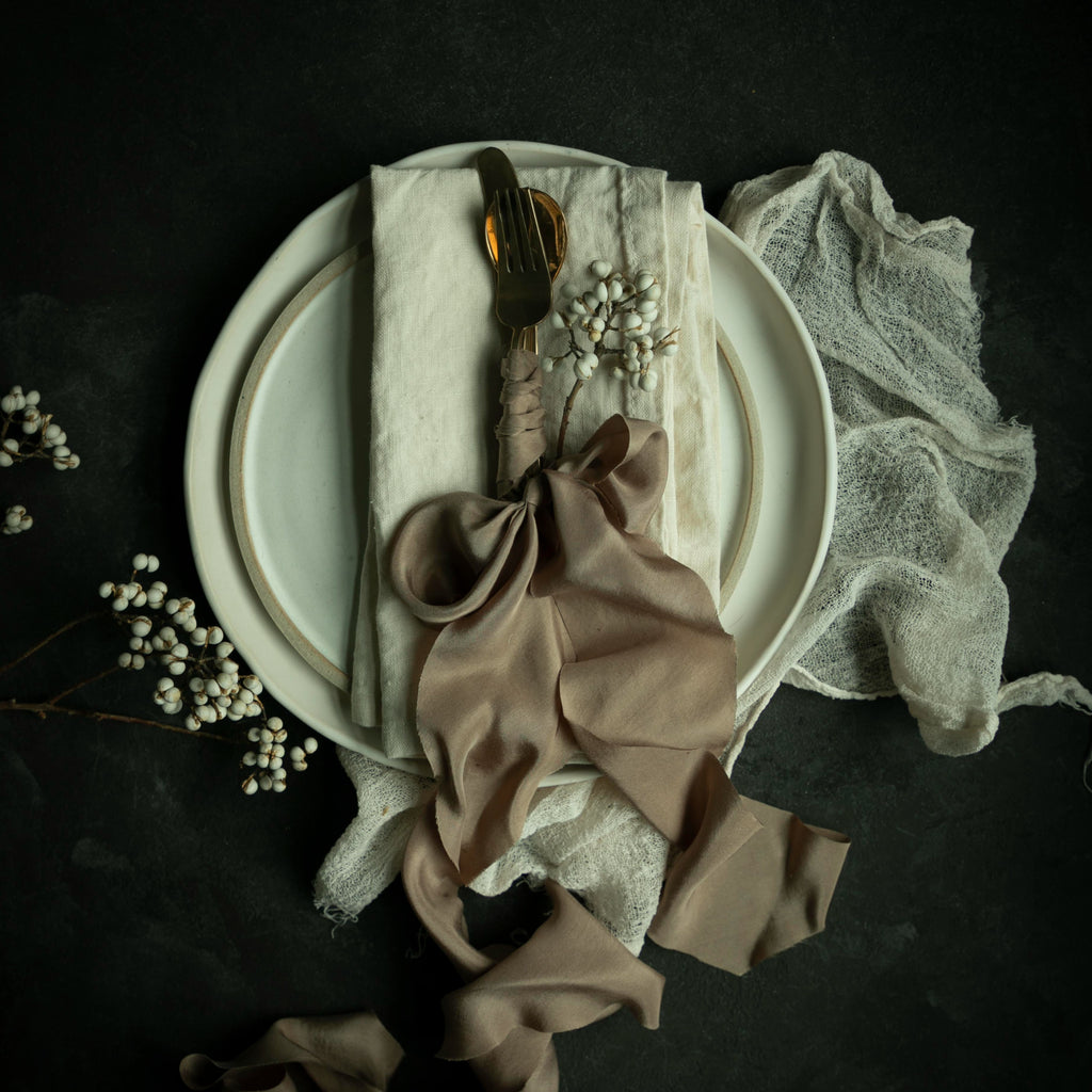 champagne silk ribbon by silk and willow