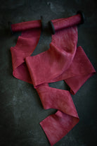 red ribbon for winter wedding