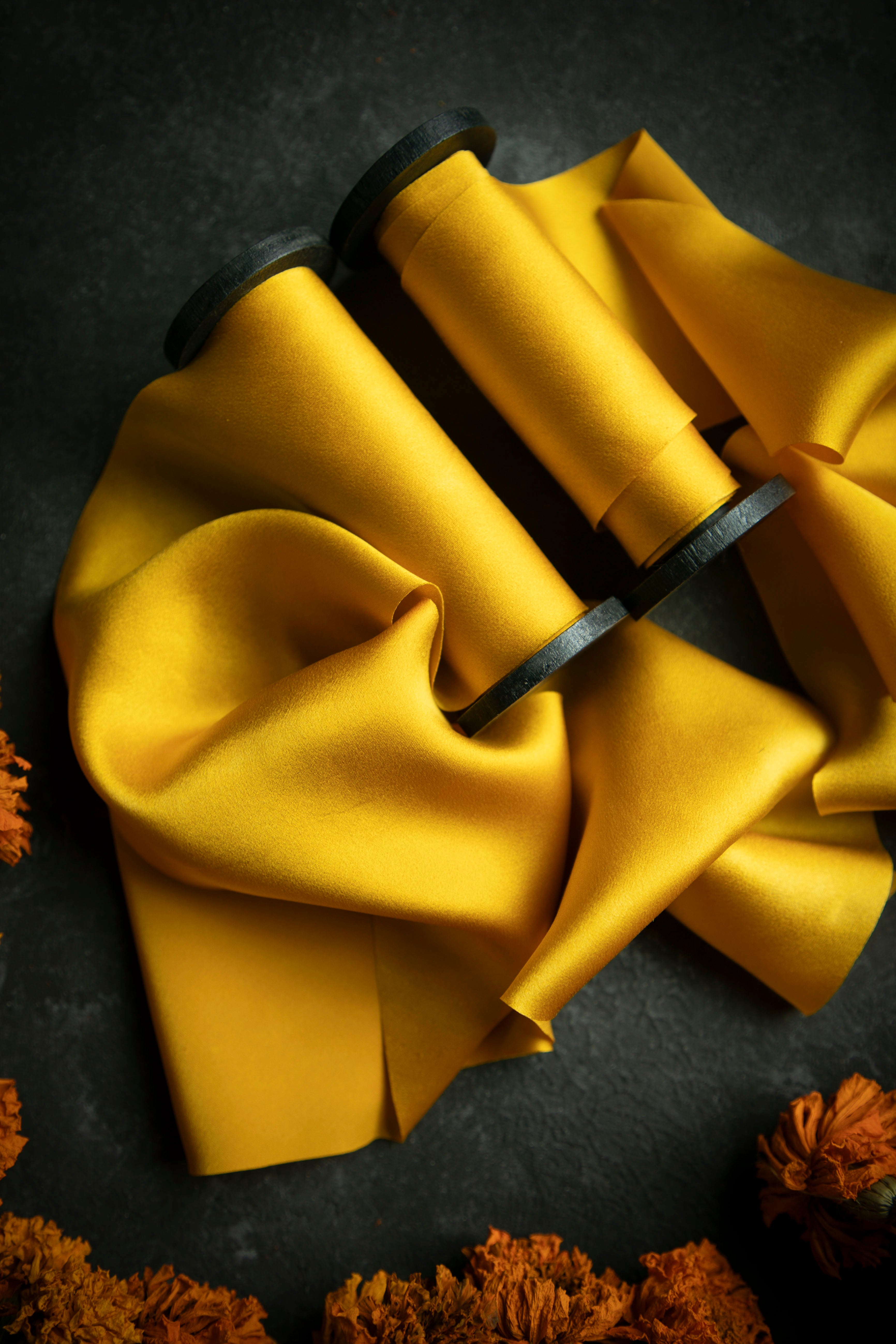 Mustard Sari Silk Ribbon
