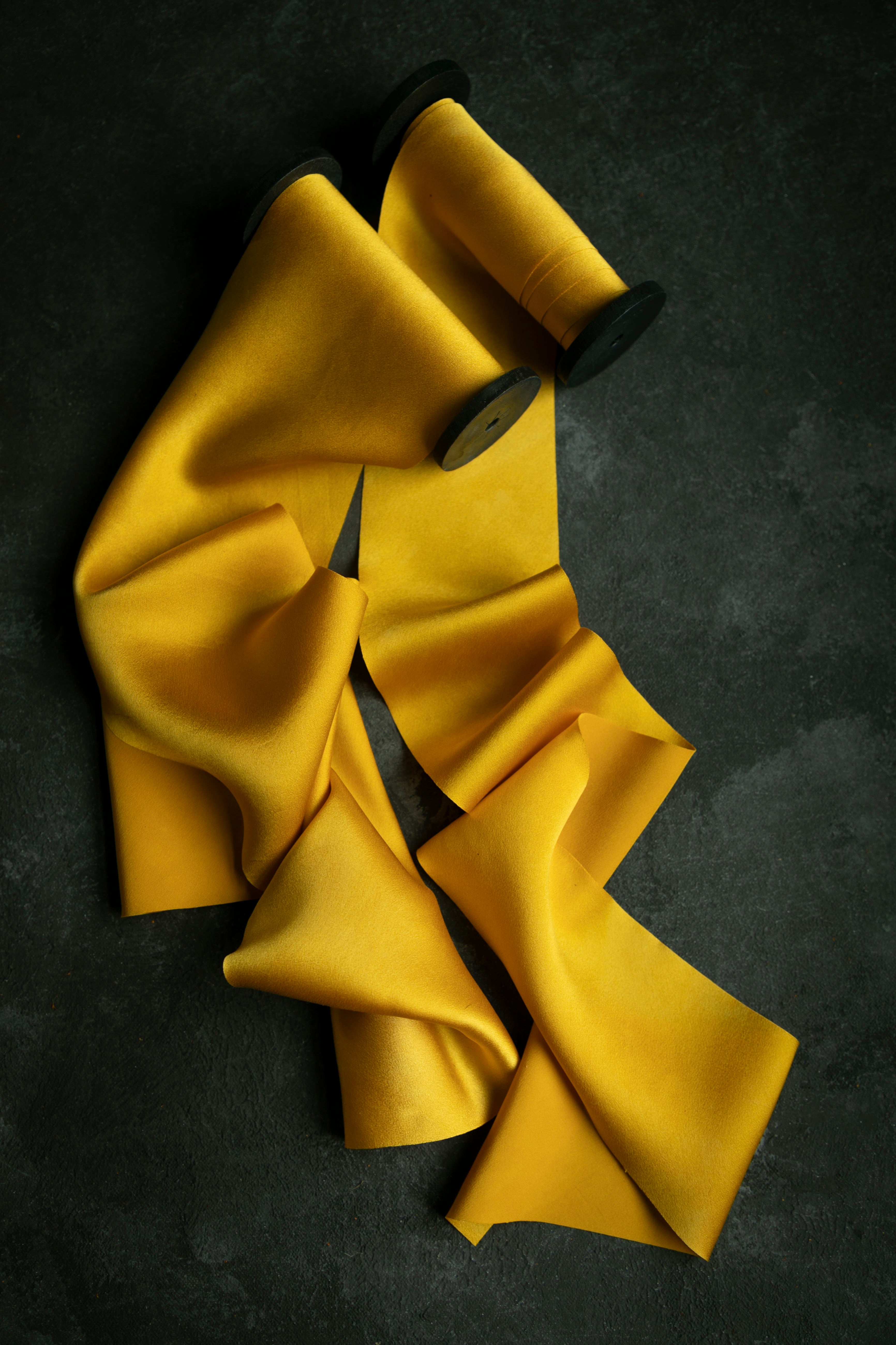 yellow real silk ribbon