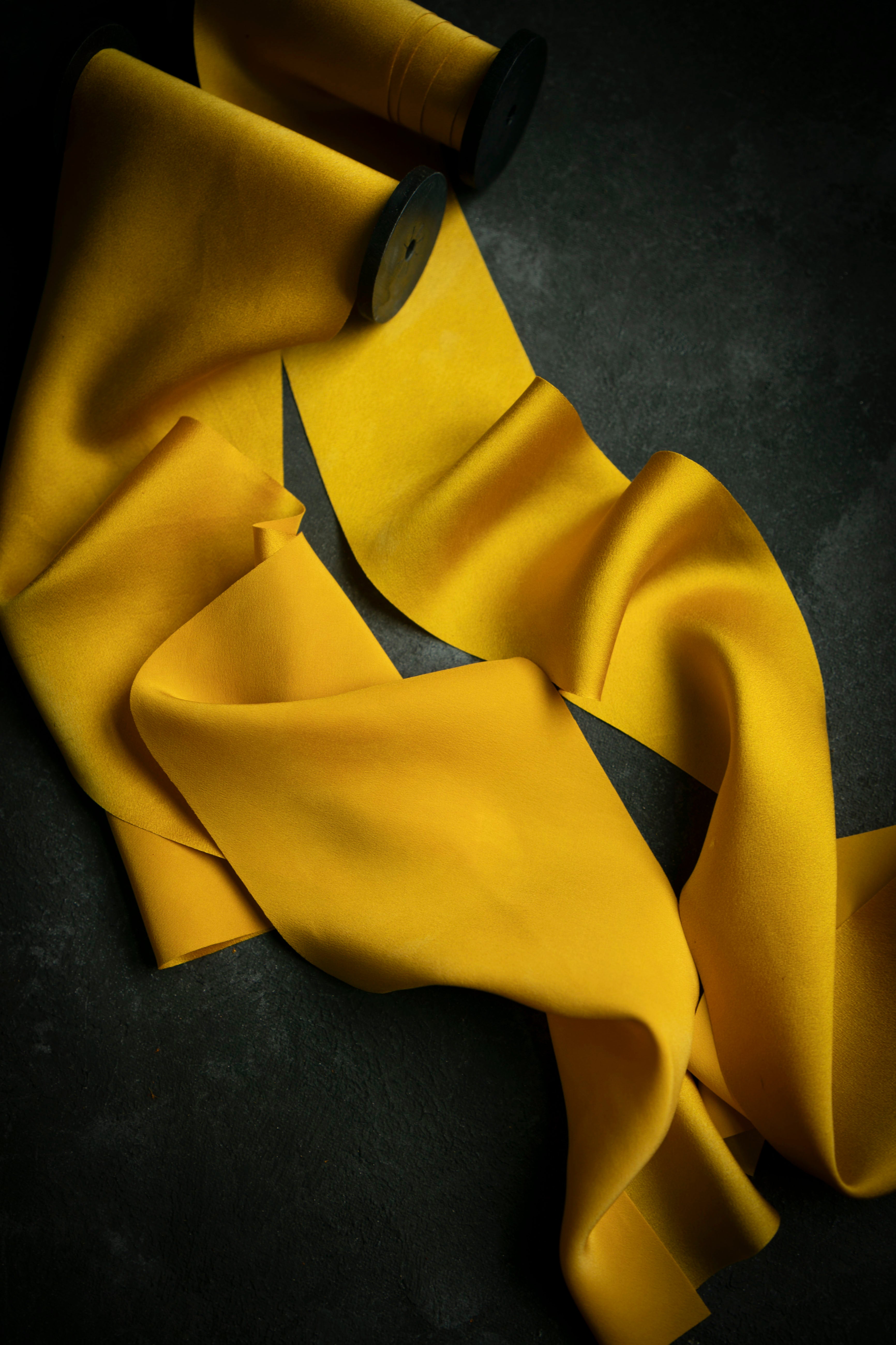 yellow silk satin ribbons