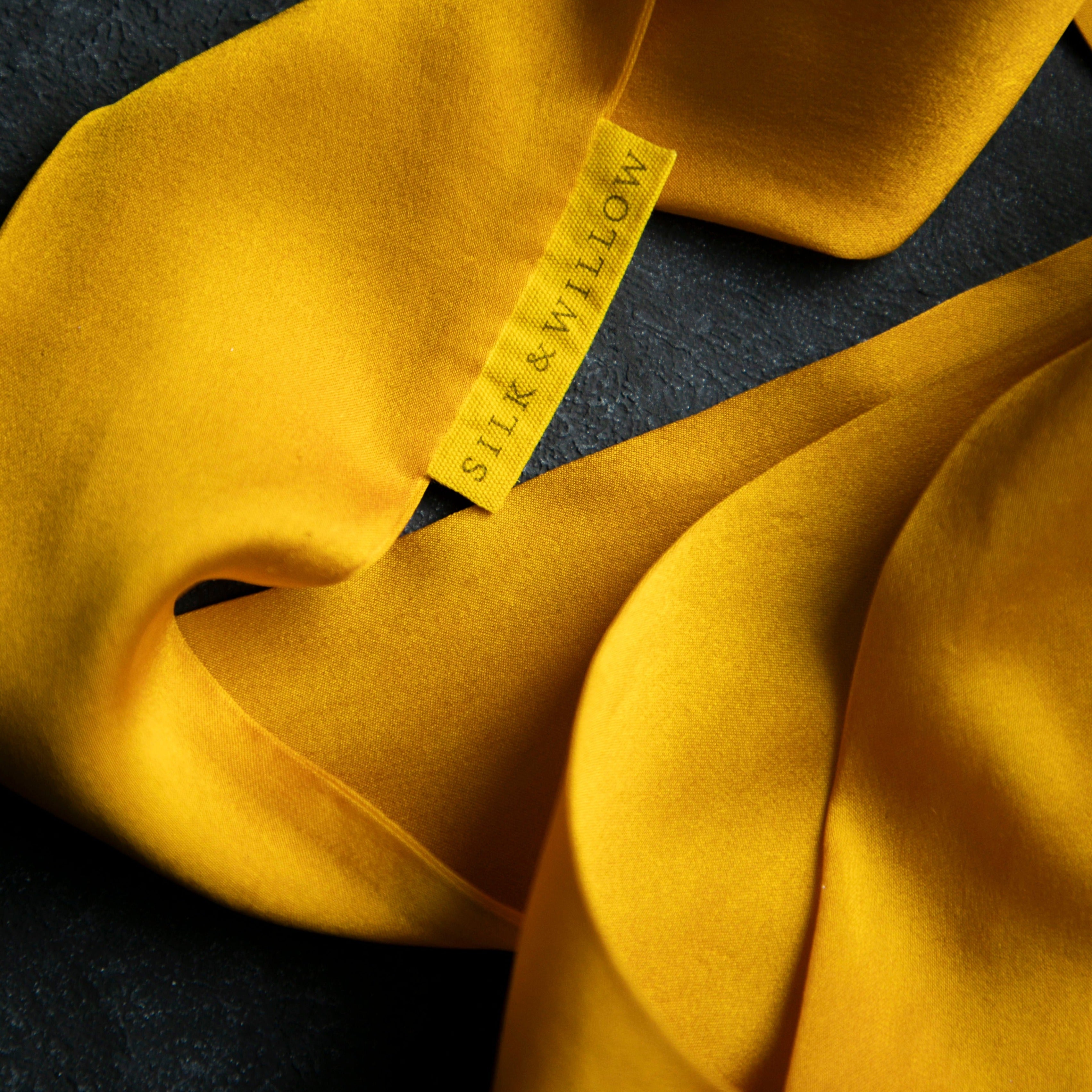 Plant Dyed Silk Twilly / Marigold Silk & Willow