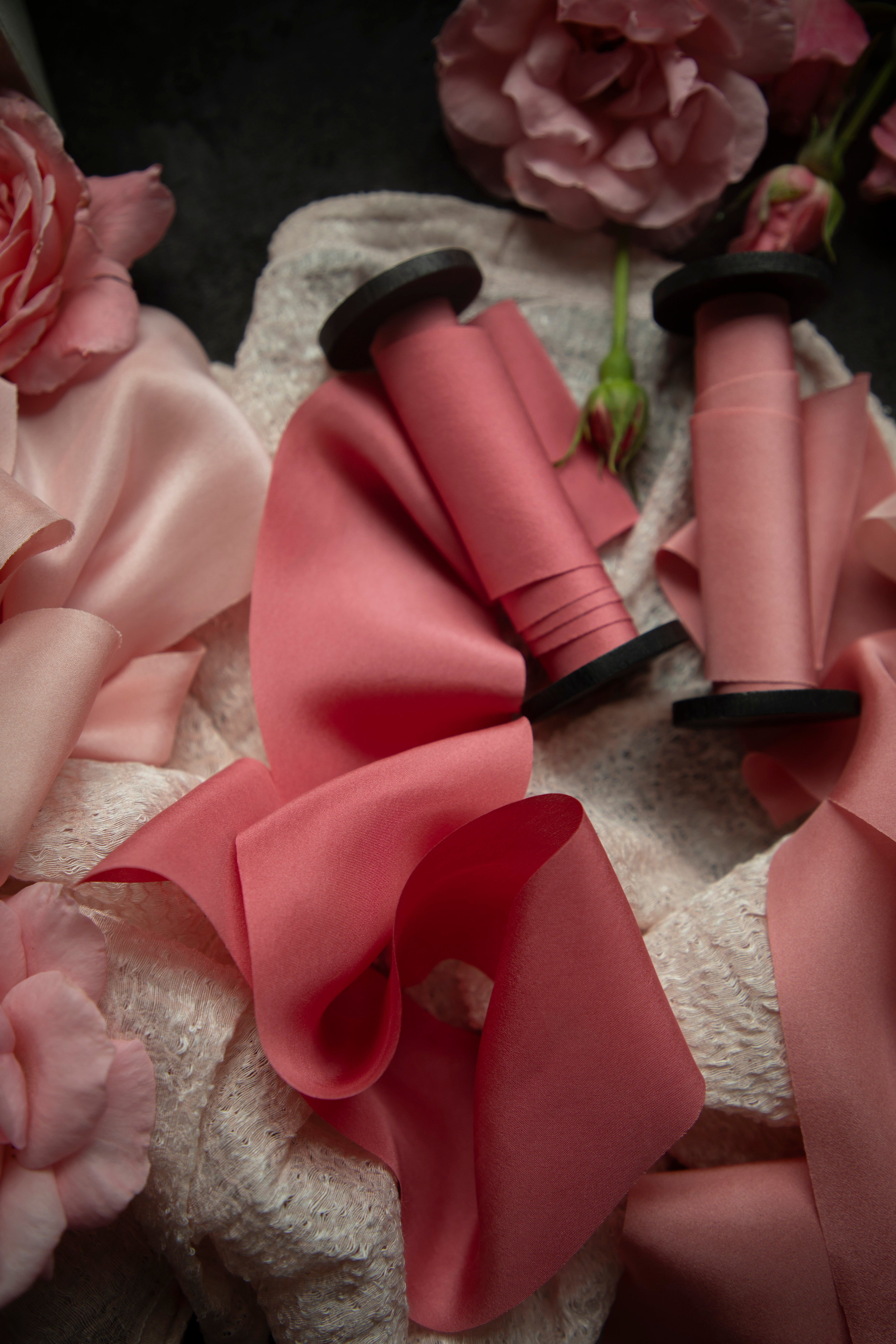 Pink palette color theme silk ribbon