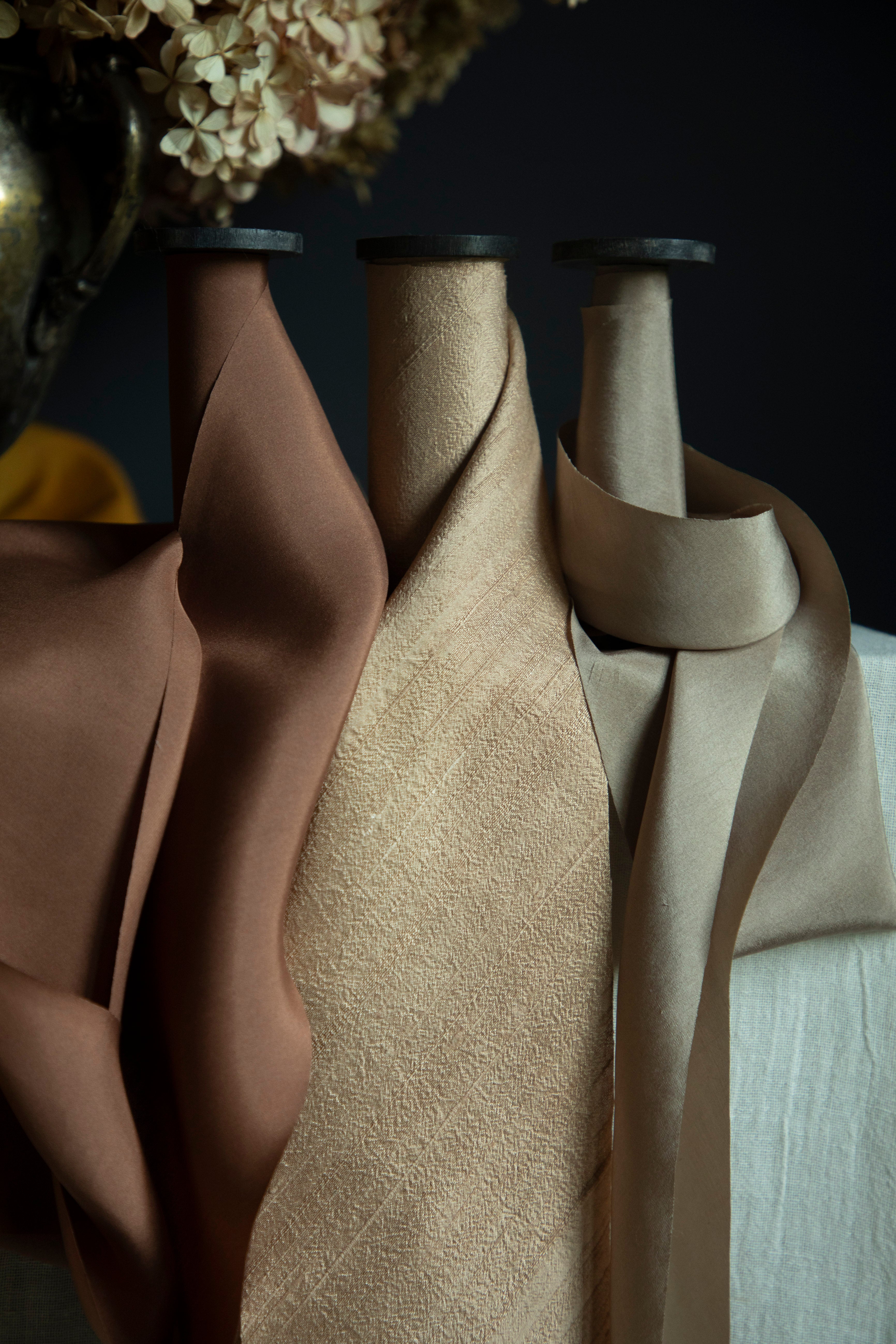 boho bride silk ribbon Terracotta color palette