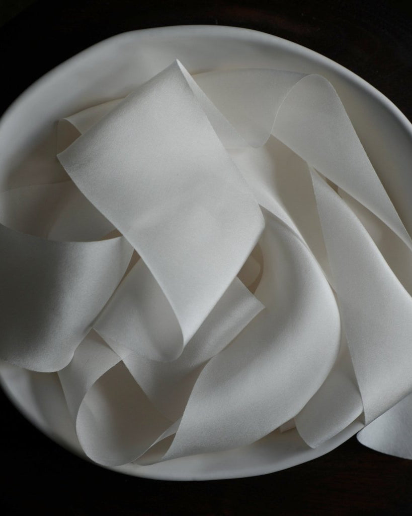 Classic bridal white silk ribbon