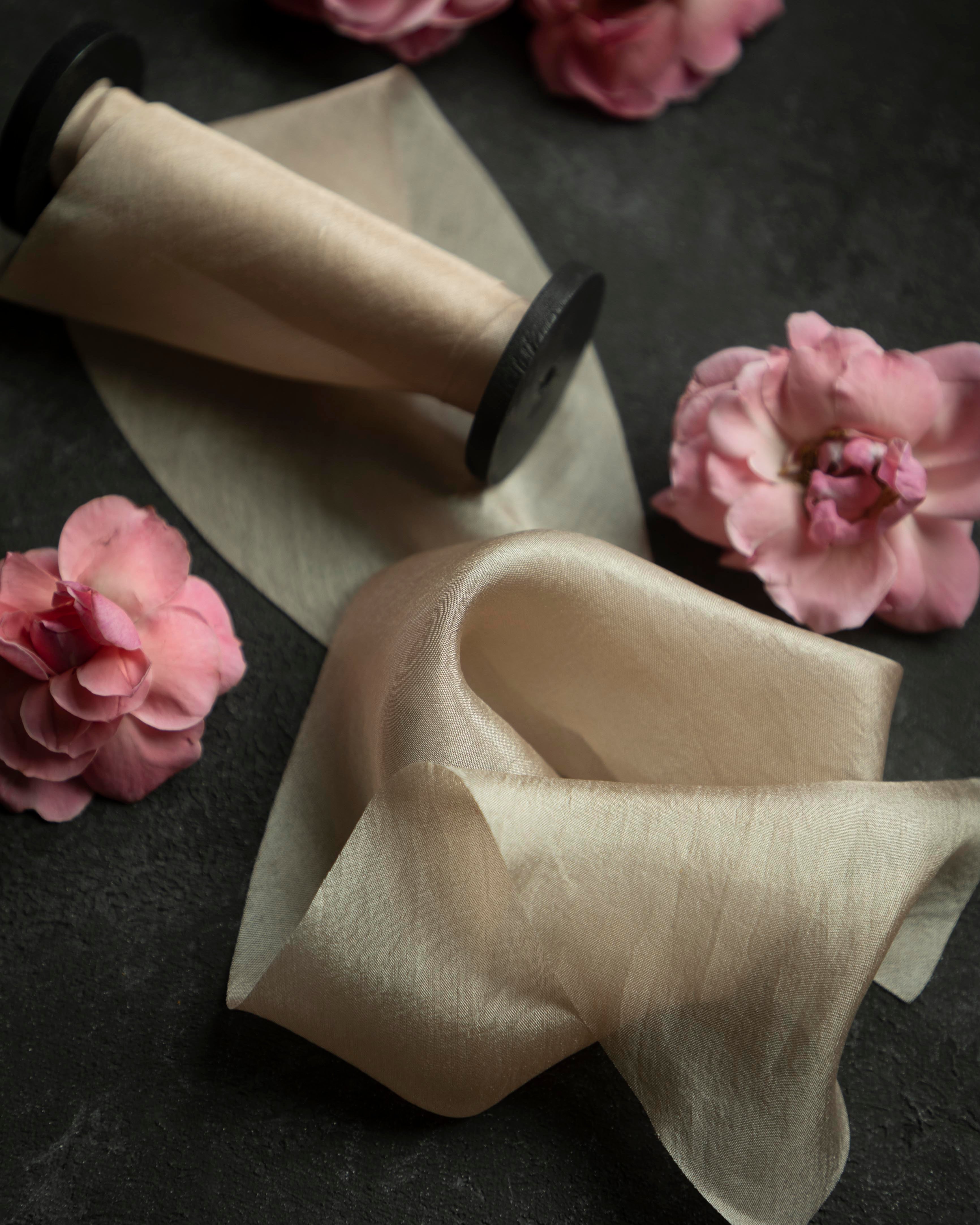 blush organic silk ribbon