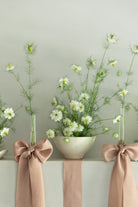 flowers with silk ribbon bows
