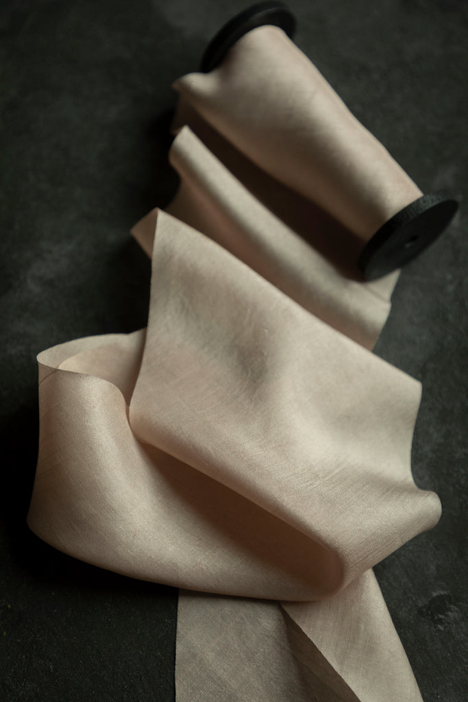 blush silk ribbon natural ribbon organic silk