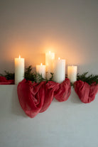 Christmas red for holiday home decor. mantel decorations for christmas
