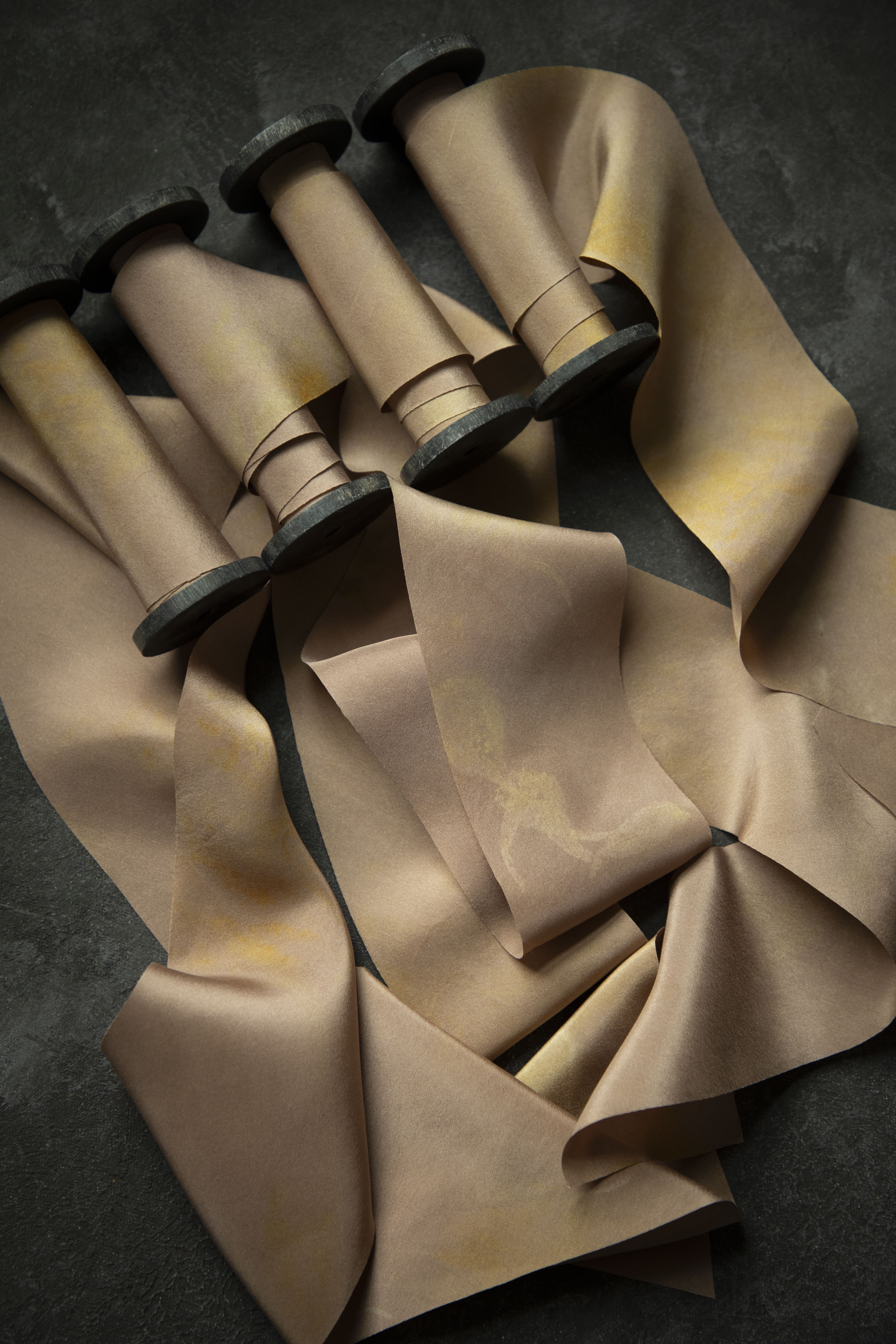 silk ribbon spools blush and rose