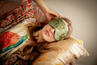 anthropolgie  silk robe and silk sleep mask 