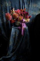floral design display with dahlia flower. 