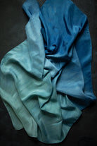 indigo dyed silk scarf