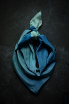 indigo dyed silk scarf