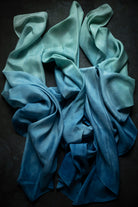 indigo dyed silk scarves
