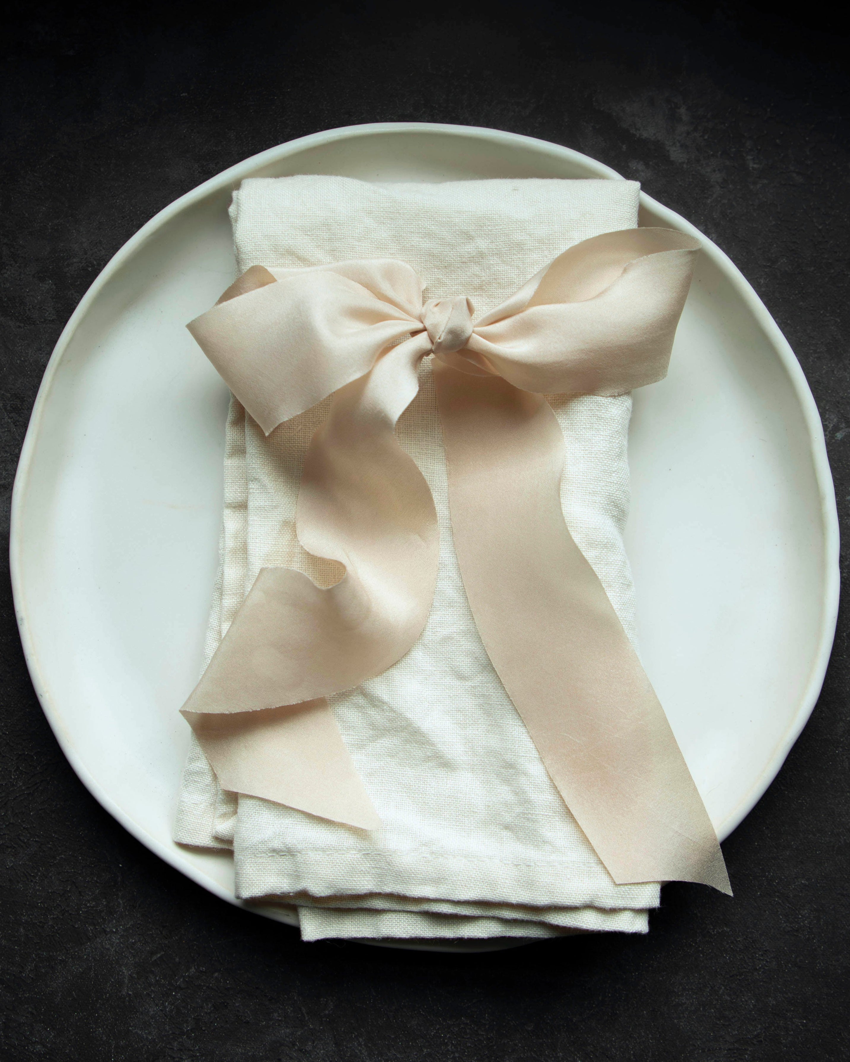 organic white linen napkin