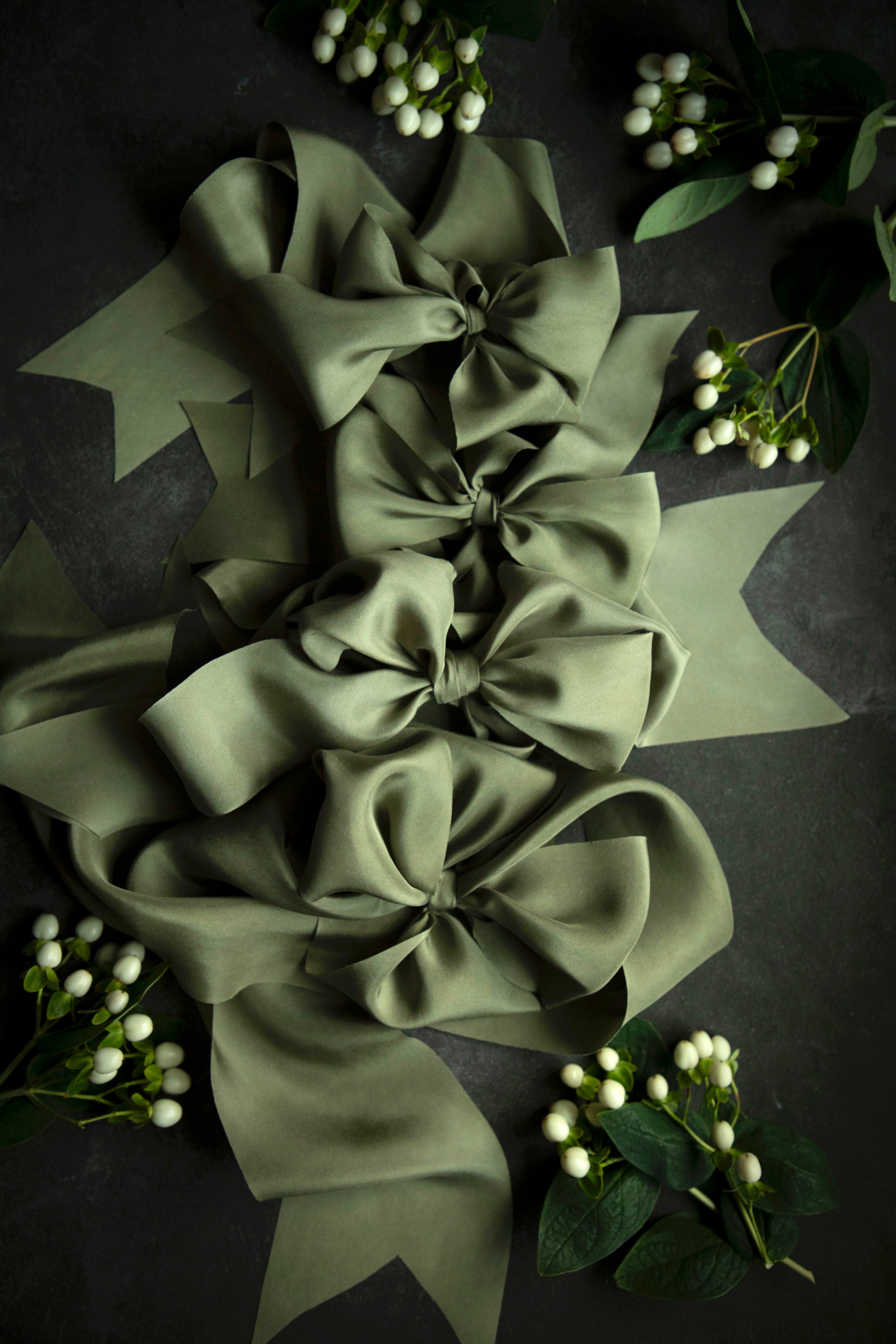 Olive silk ribbon – Silk & Willow