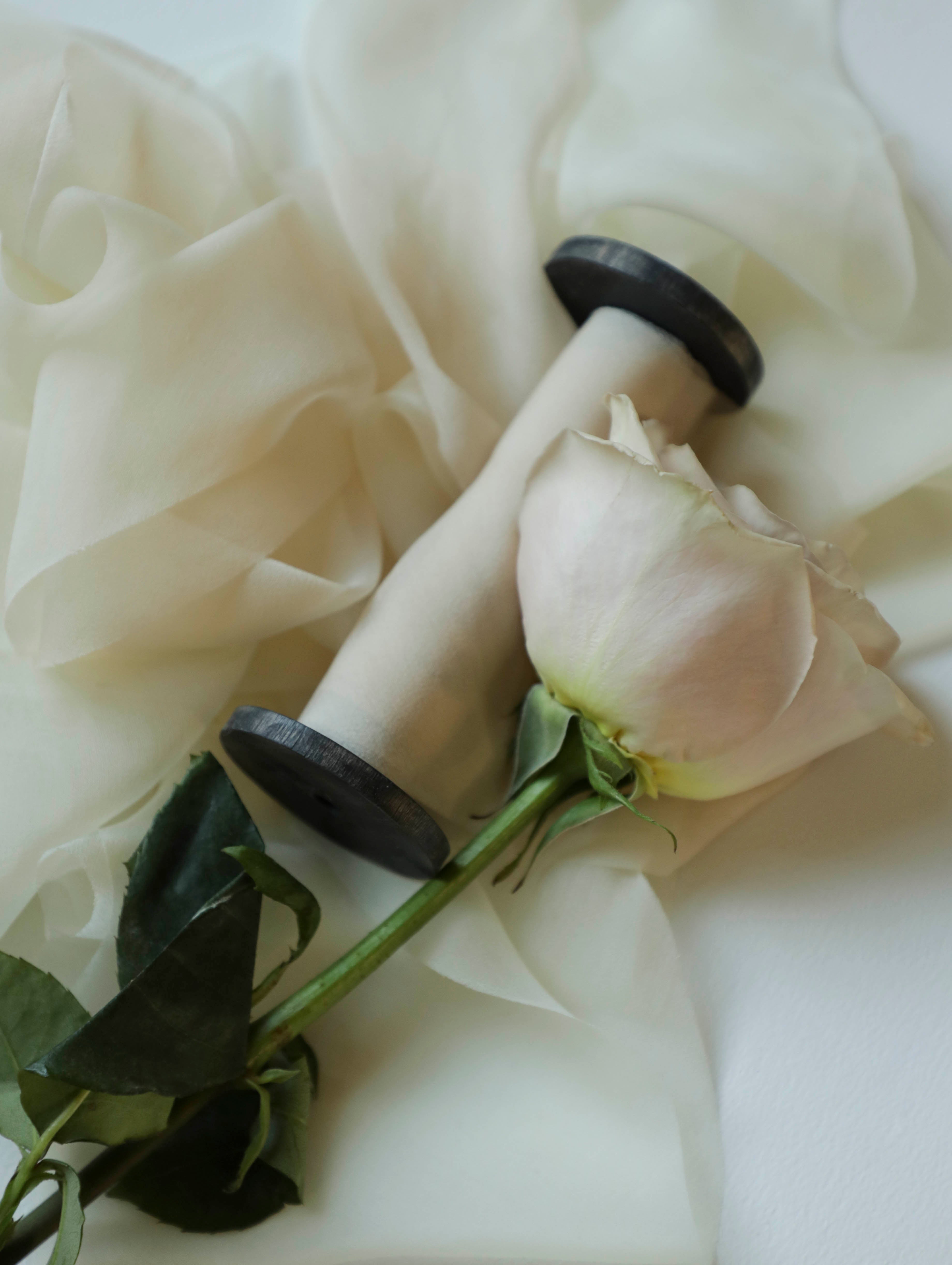 blush bridal bouquet silk ribbon to match roses