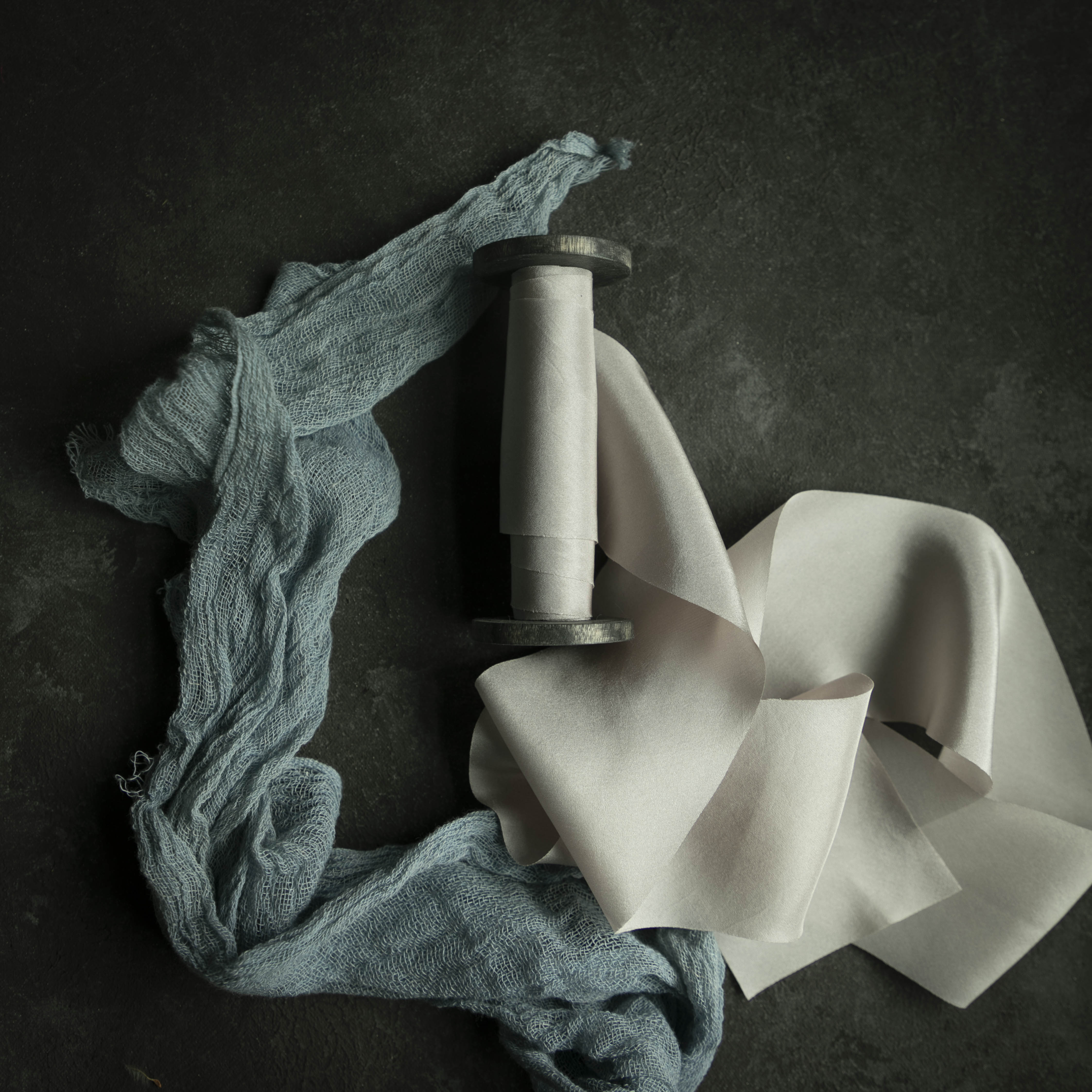 light gray silk ribbon