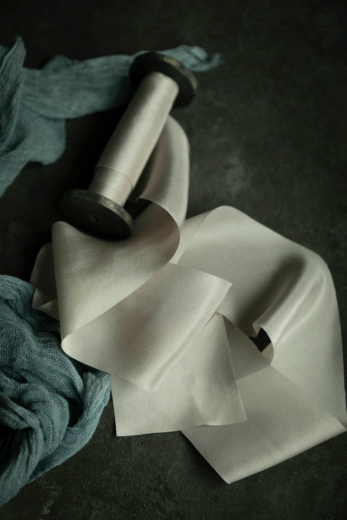 light gray silk ribbon for weddings 