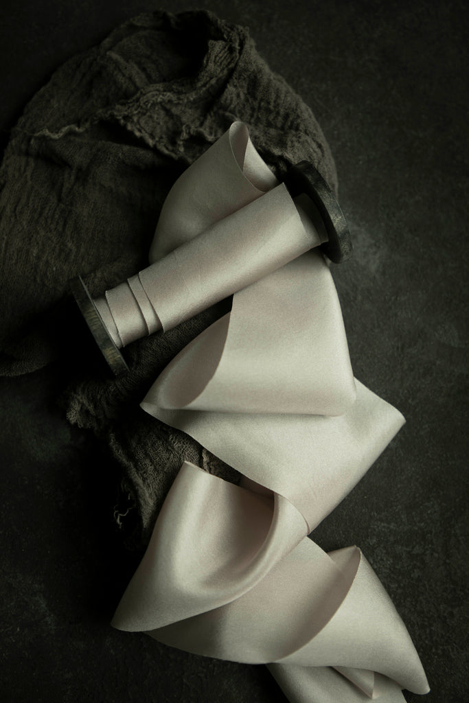 gray silk ribbon for wedding flowers