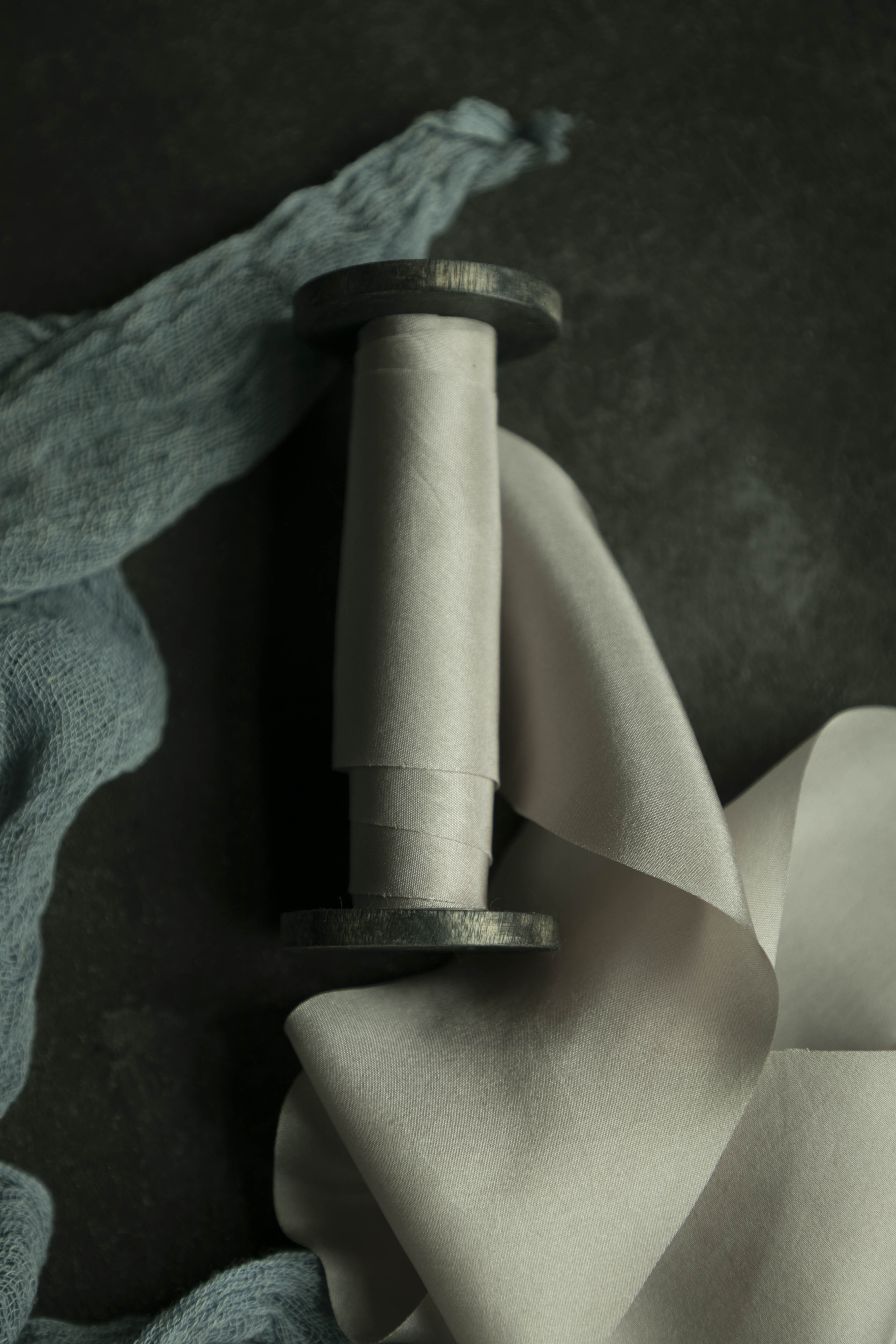 light gray silk ribbons