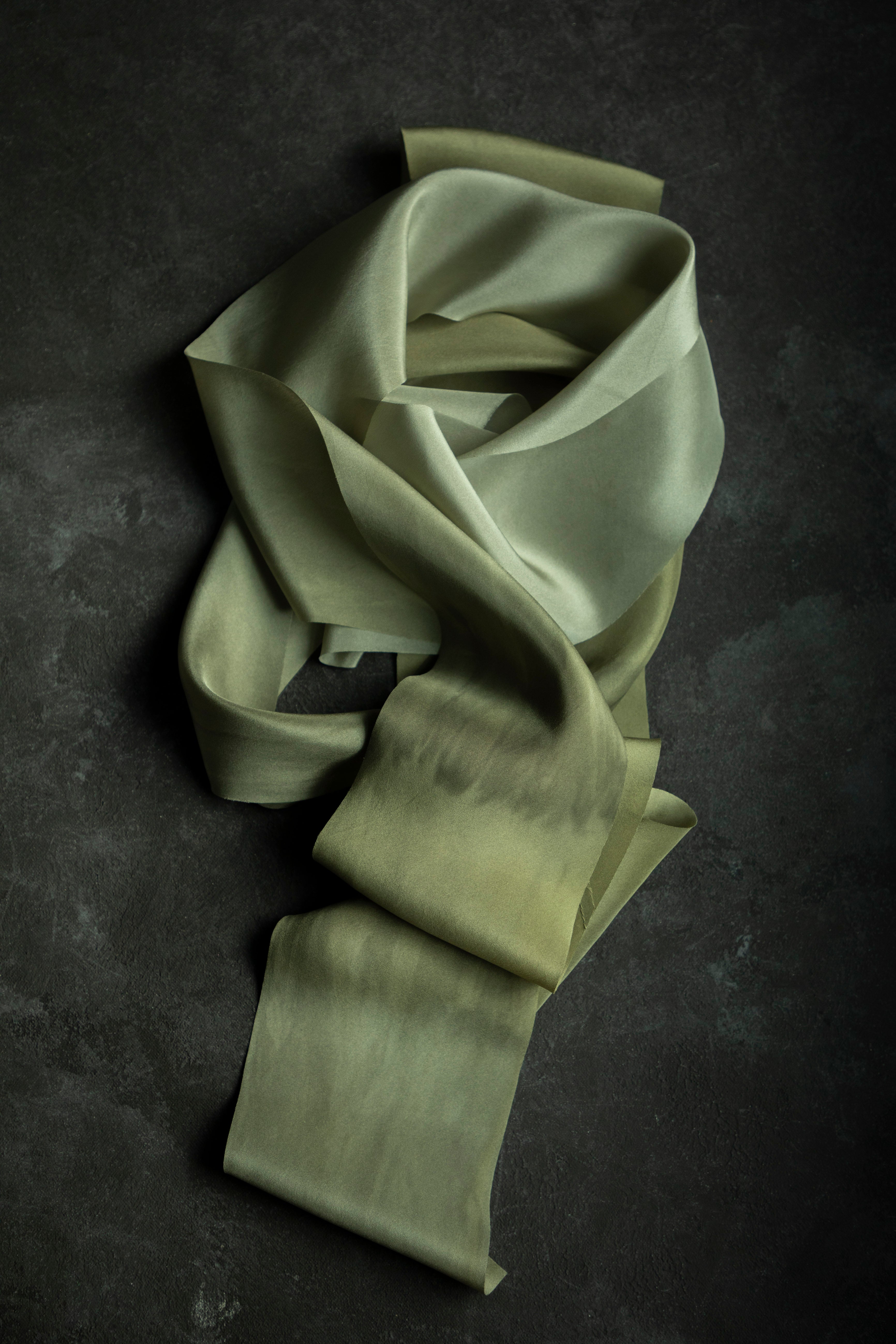eco-dyed silk ribbon
