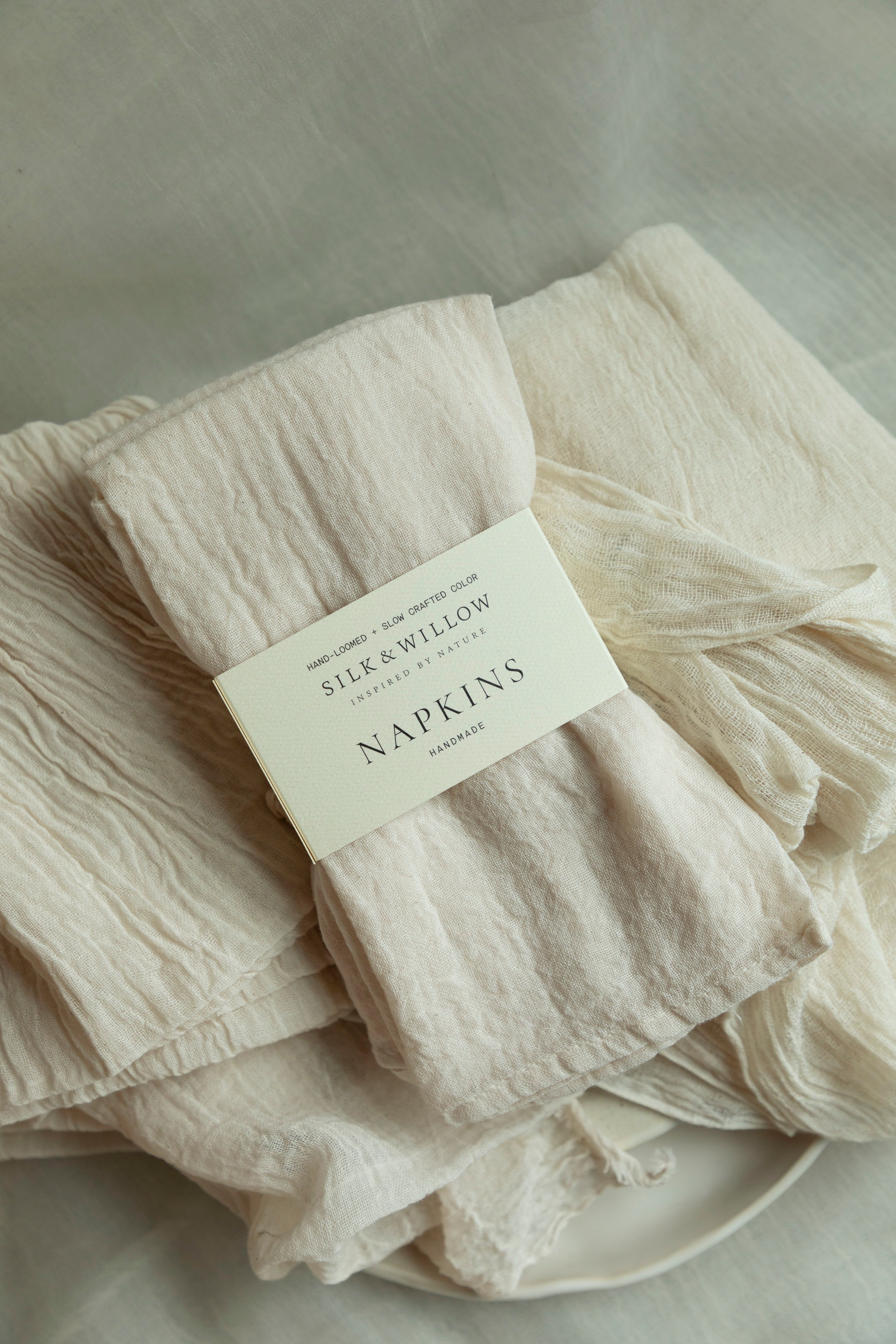 handmade eco-friendly napkins. plant dyed napkins for bespoke events
