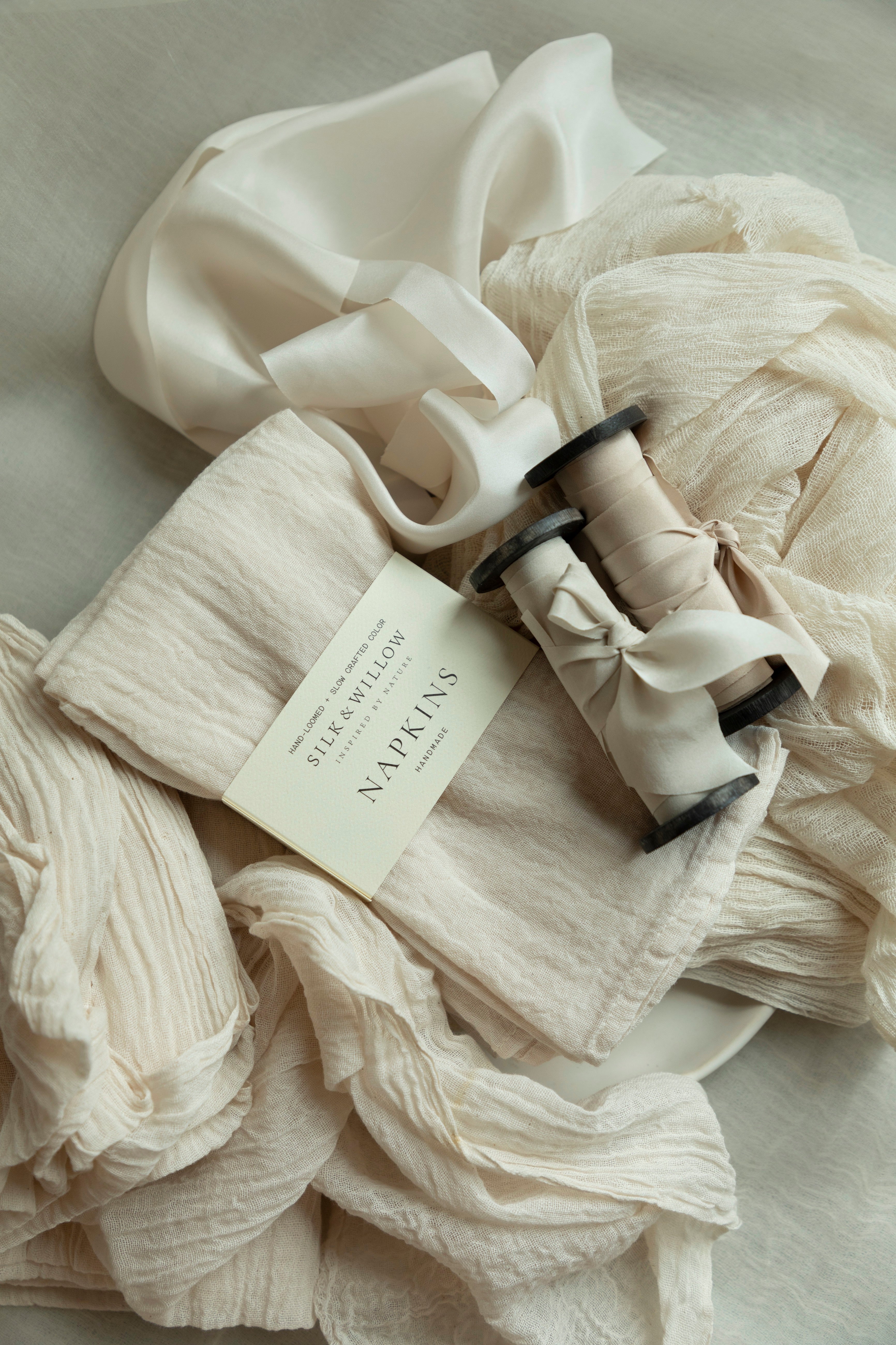 handmade eco-friendly napkins. plant dyed napkins for bespoke events