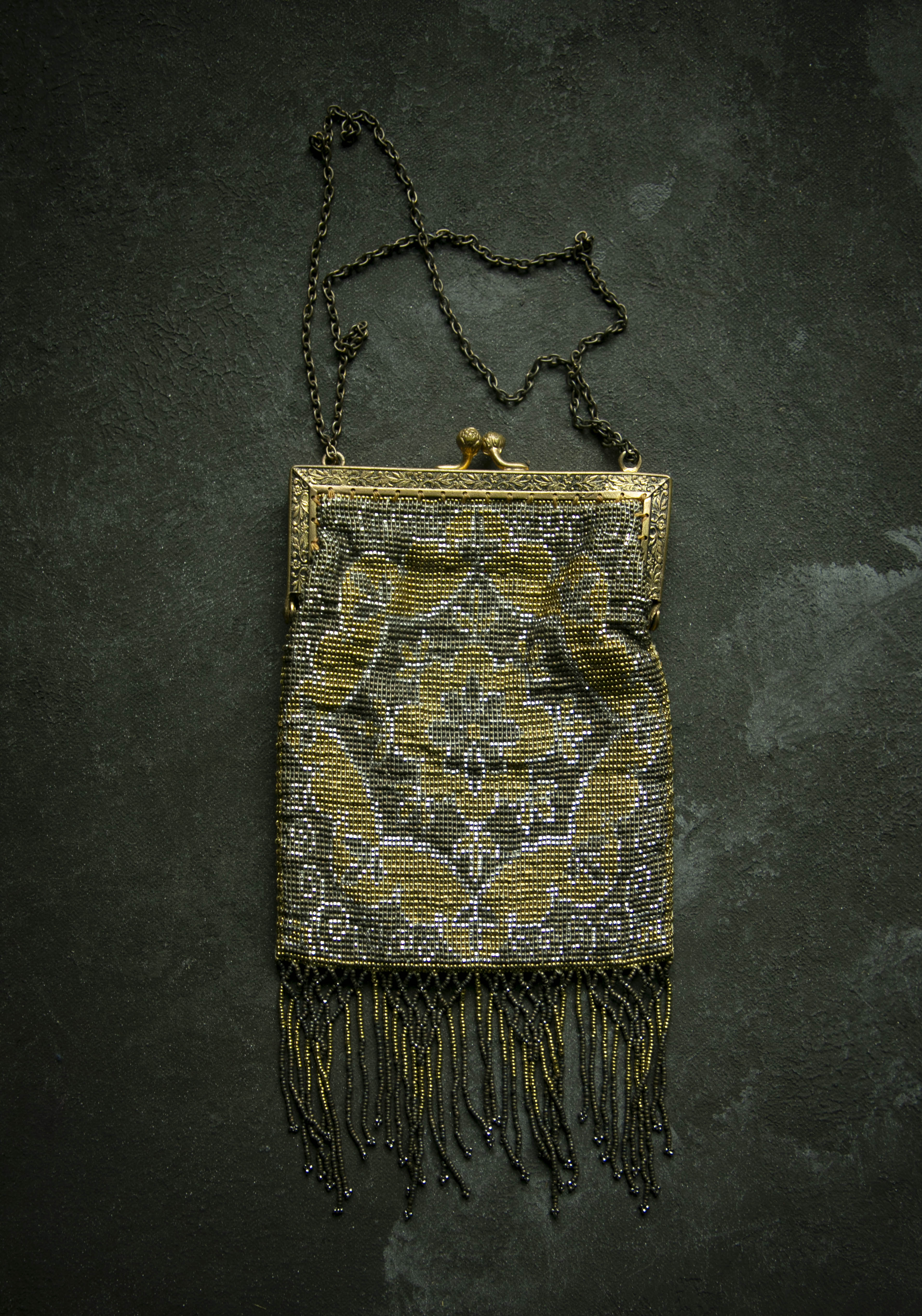 Antique Glass Beaded Purse