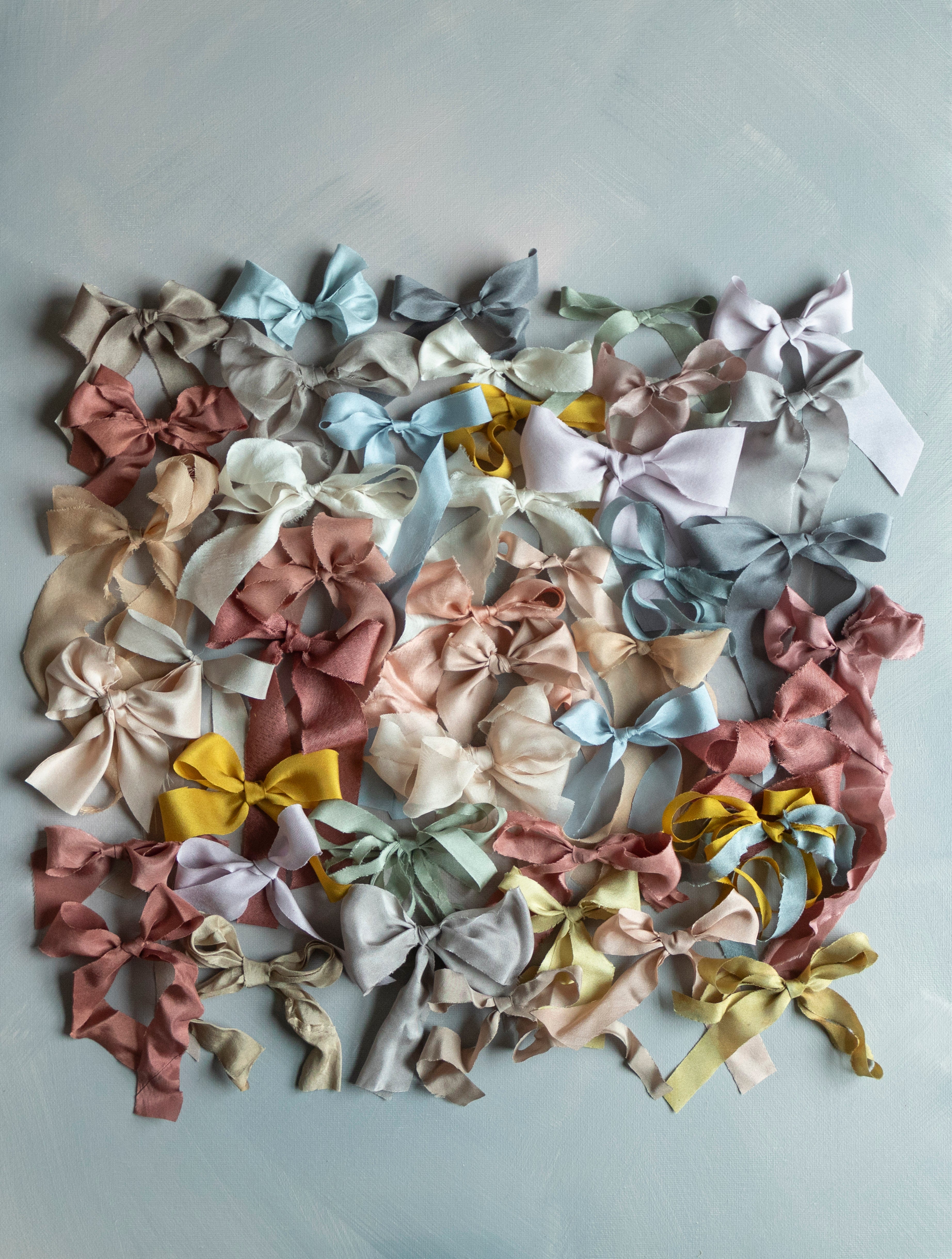 ribbon bows in natural colors. gift wrapping bows
