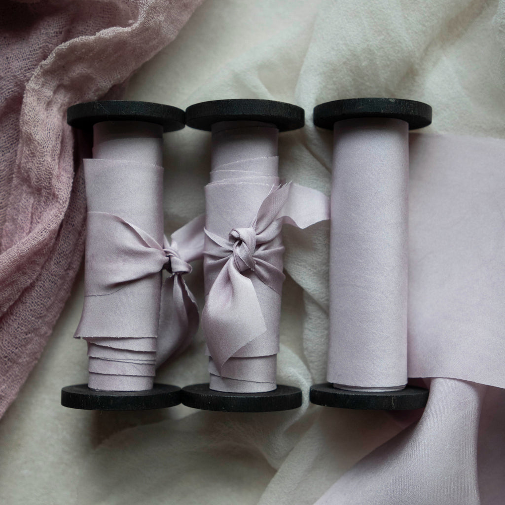 Hand Dyed Silk Satin Ribbon – Rose Mille