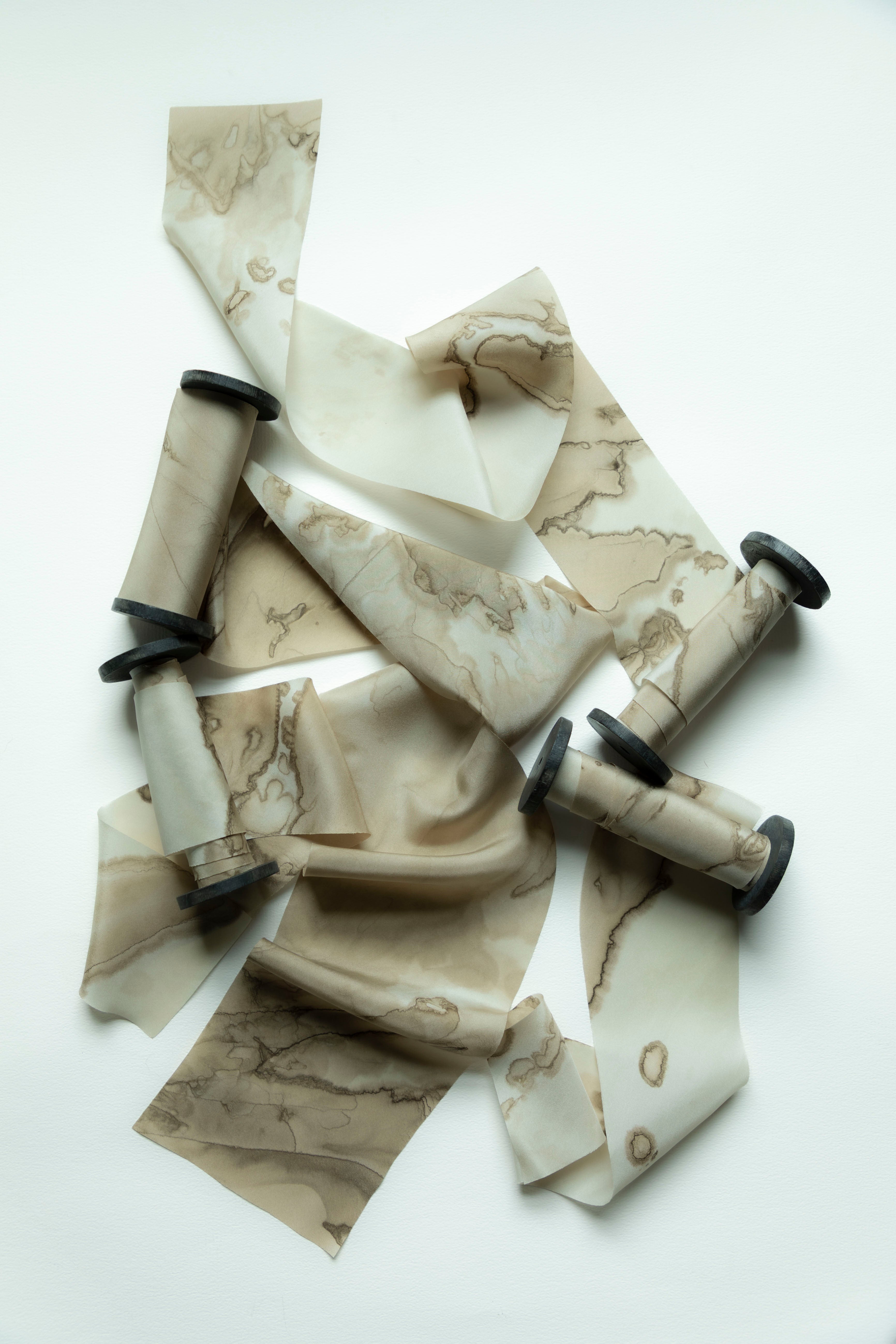 custom hand dyed silk ribbon for forest theme wedding.