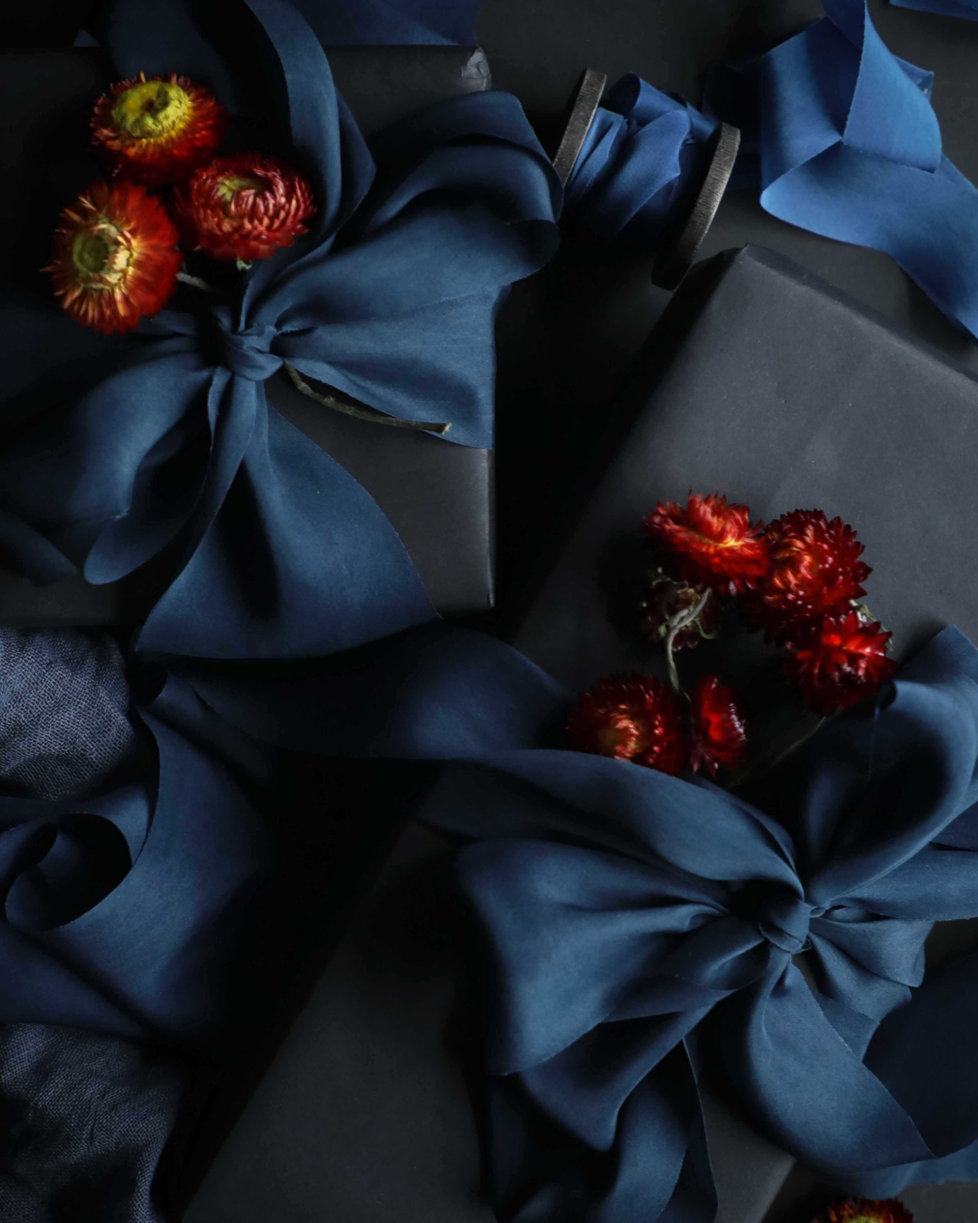 sapphire blue silk ribbon for gift wrapping ideas
