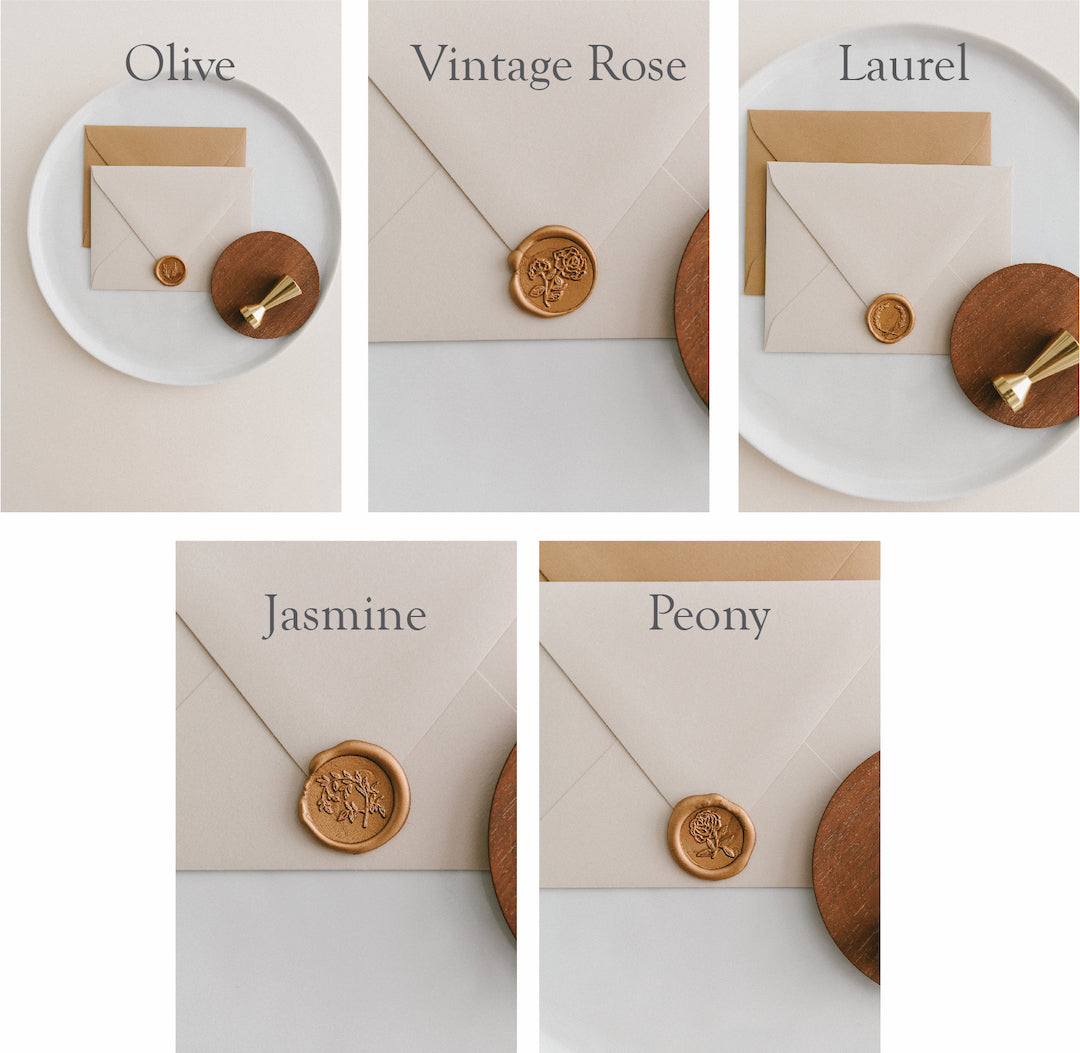 written word calligraphy, wax seal set, handmade invitations