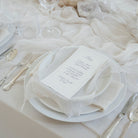 bespoke table setting with silk and willow handmade menus and napkins