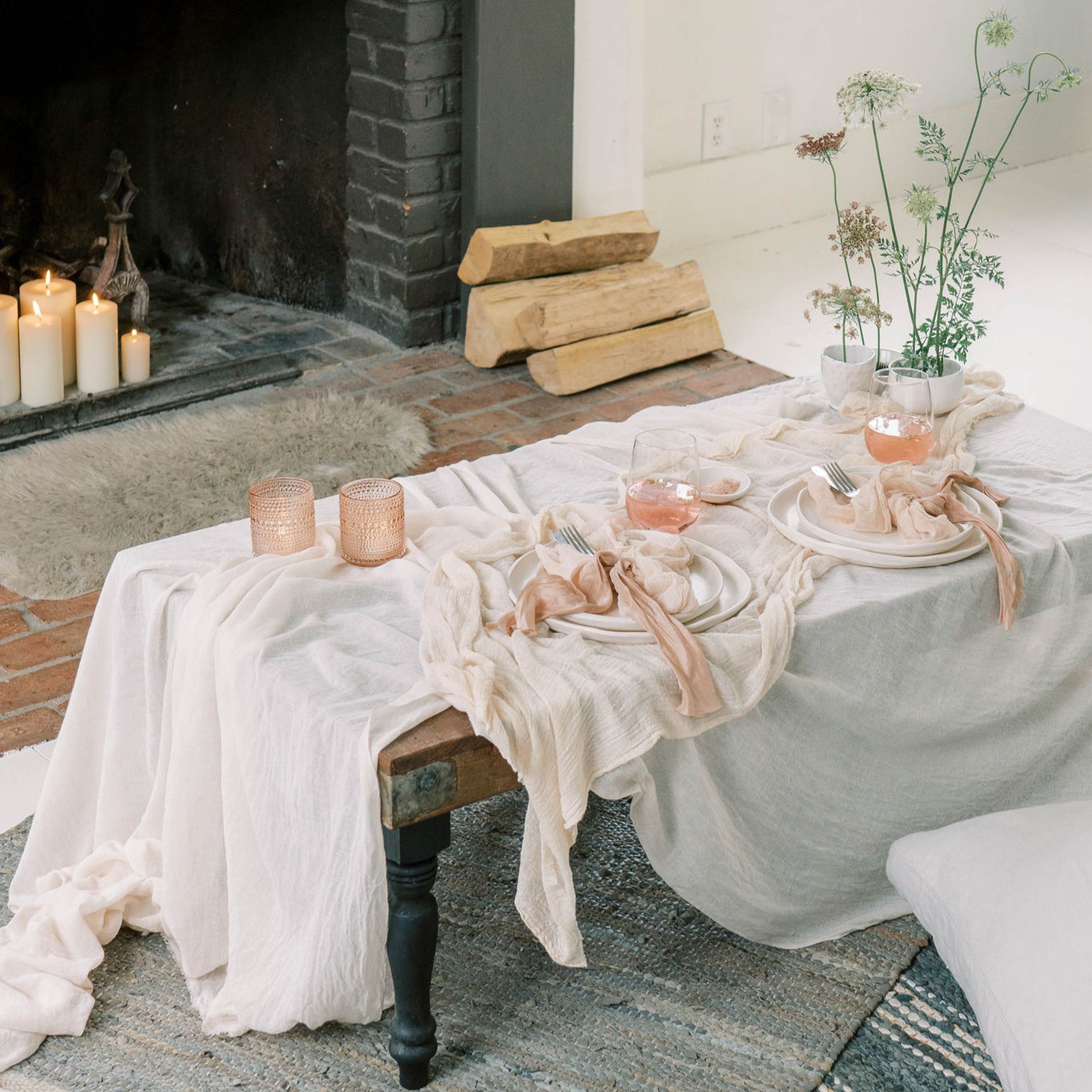 Silk shop table runners