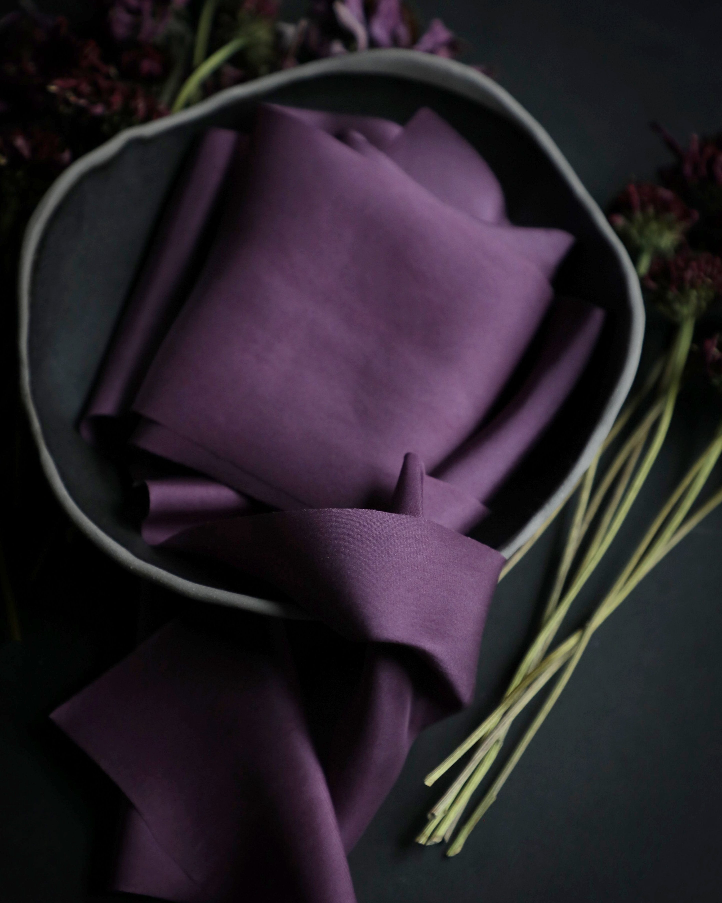 bridal bouquet ribbon, holiday gift wrapping, regal purple silk ribbon. Silk & Willow