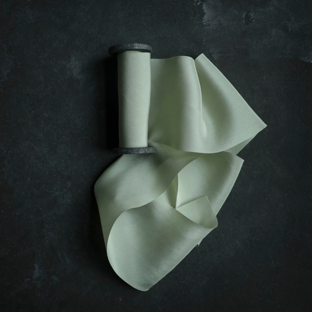 naturally hand dyed silk ribbon for bridal bouquets and wedding decor