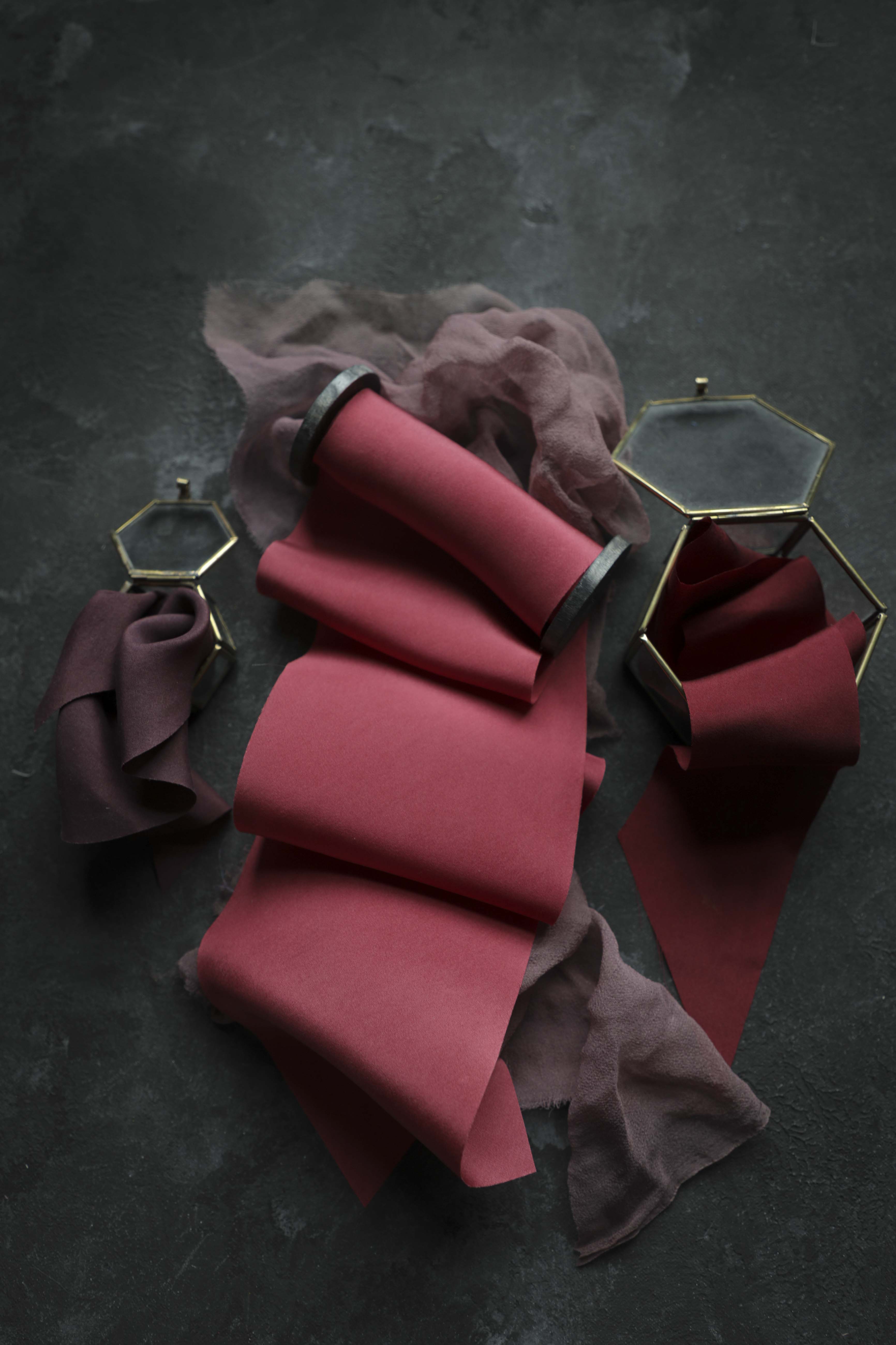 Sedona, Sandstone-Red Silk Ribbon – Nettle + Silk