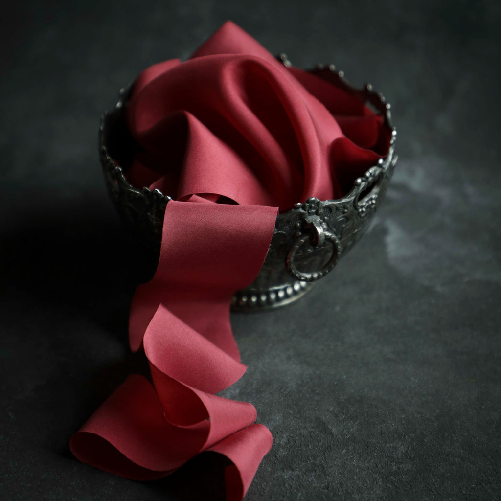 romantic red silk ribbon by silk and willow