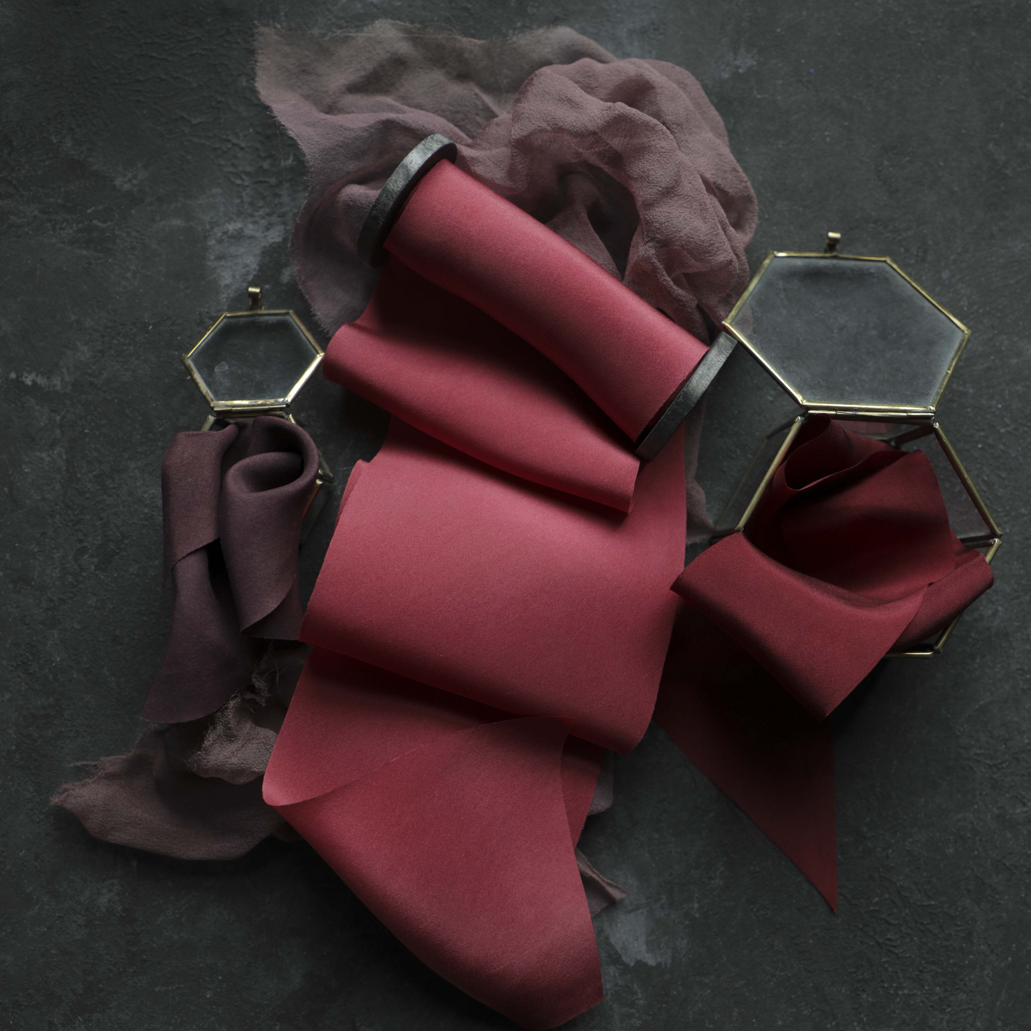 romantic reds silk ribbons