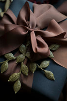 hand dyed slow color, natural color gift wrapping and bouquet ribbon