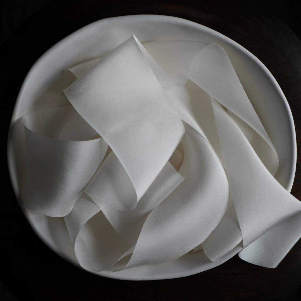 Classic bridal white silk ribbon
