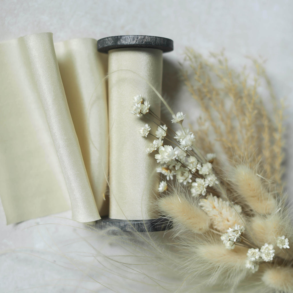 antique gold wedding bouquet silk ribbon