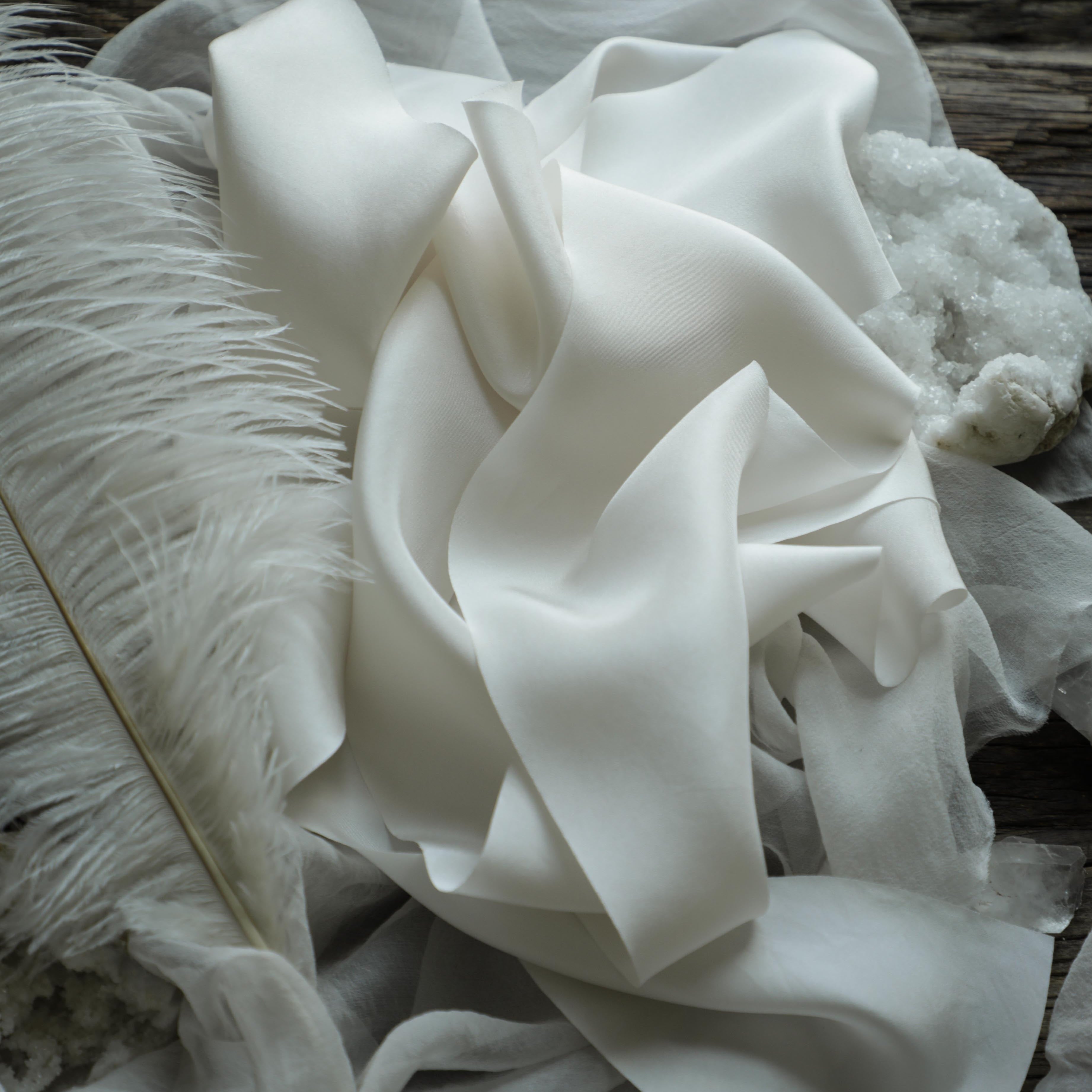 Silk Ribbon - White // 3 yards Ribbons by Clover and Lamb