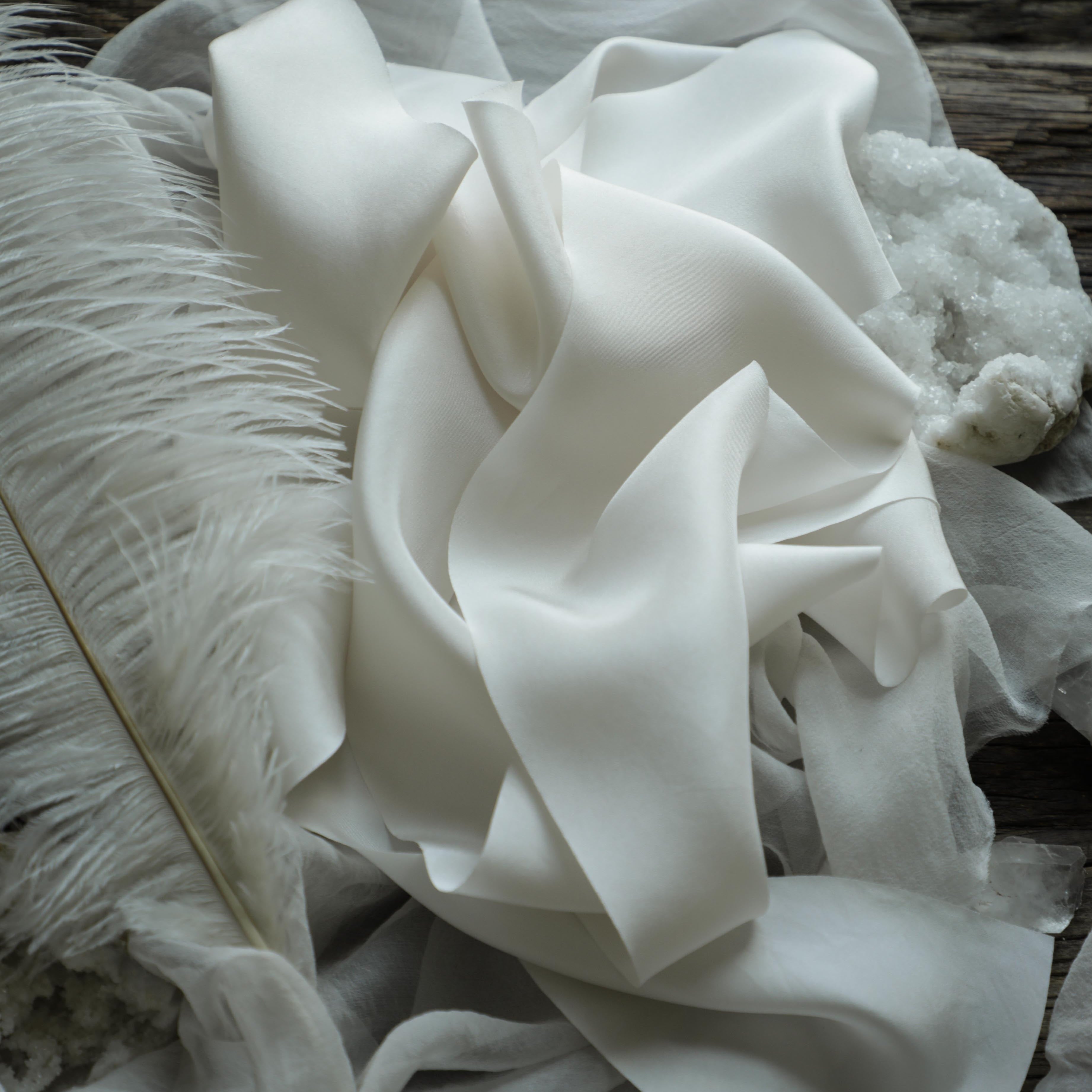 Antique White Silk Ribbon