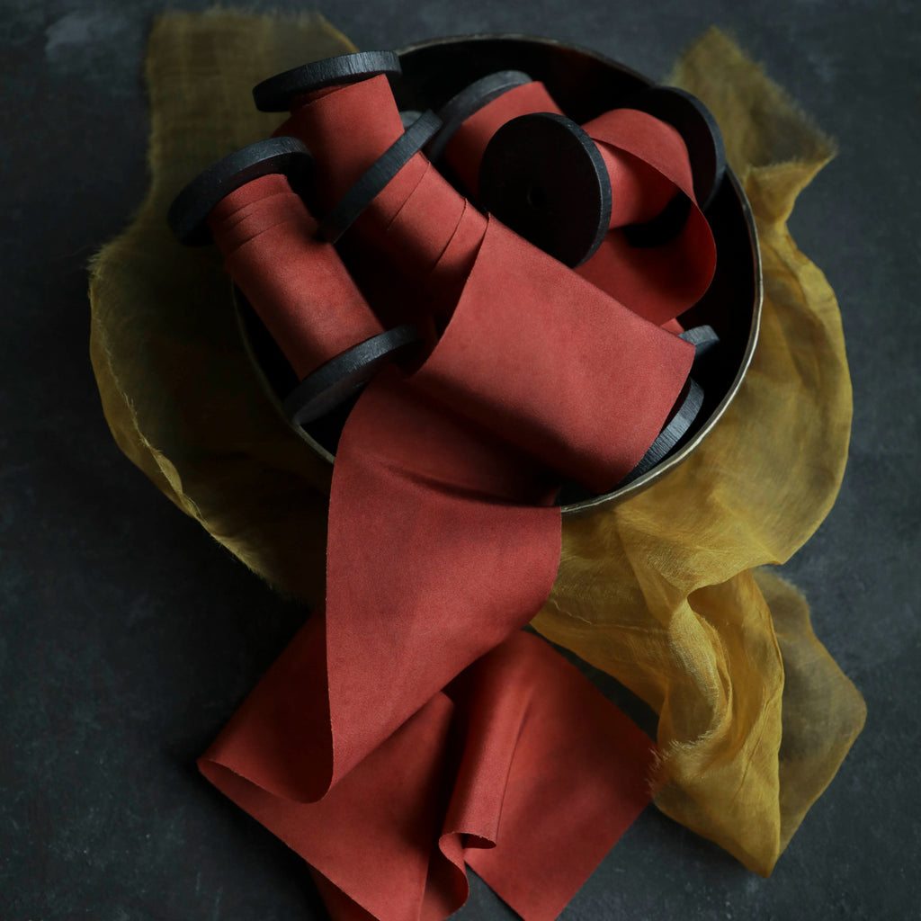 red wedding silk ribbon