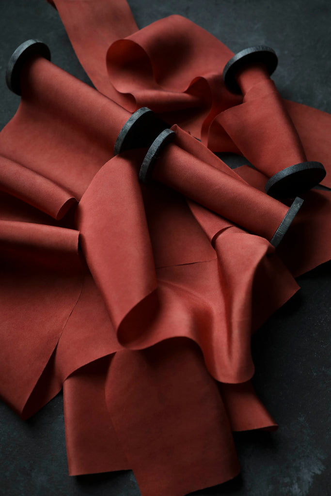 100% silk ribbon red color